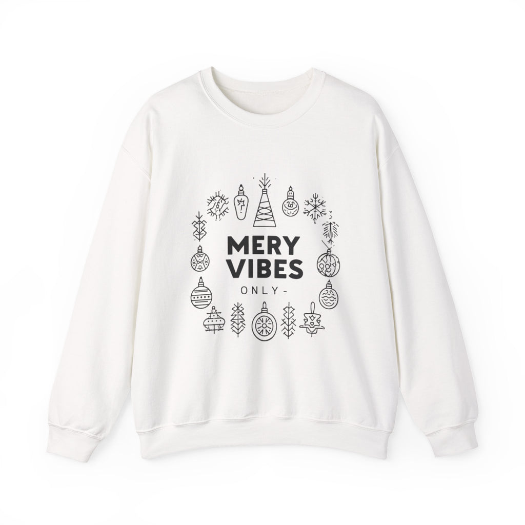 Sweatshirt — "Mery Vibes Only" Christmas Ornament Holiday Crewneck
