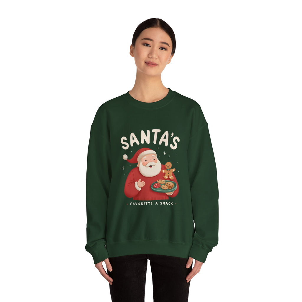 Santa's Favorite Snack Crewneck Sweatshirt — Cute Christmas Santa Cookie Sweatshirt