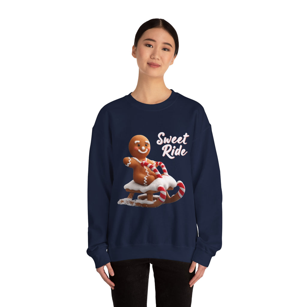 Gingerbread Sled Sweatshirt — "Sweet Ride" Holiday Crewneck