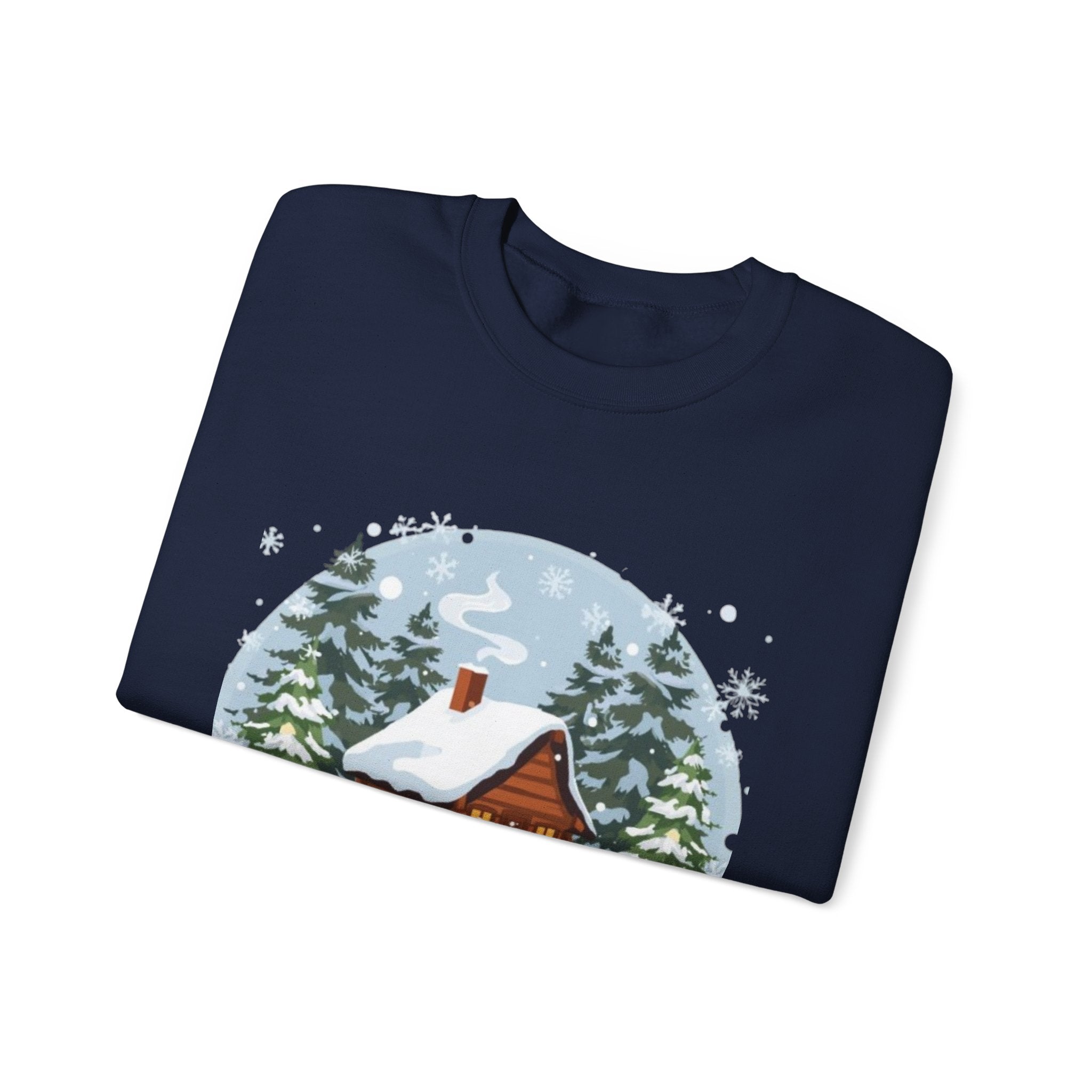 Christmas Cabin Sweatshirt – "Home for Christmas" Cozy Holiday Crewneck
