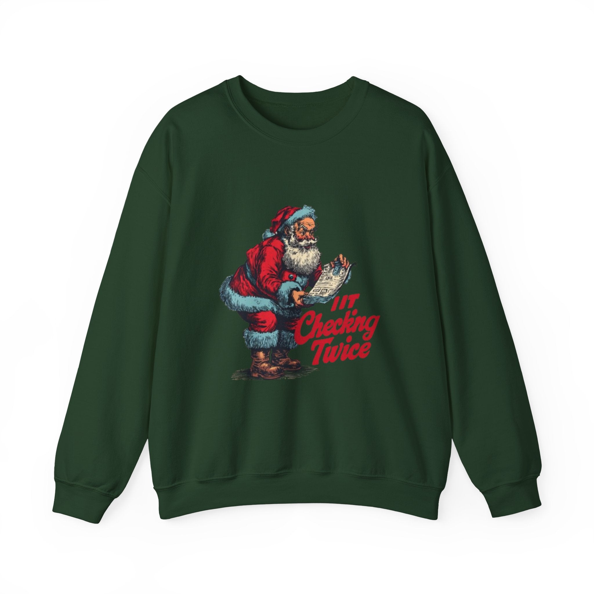Christmas Sweatshirt - Vintage Santa "I’m Checking Twice" Holiday Crewneck