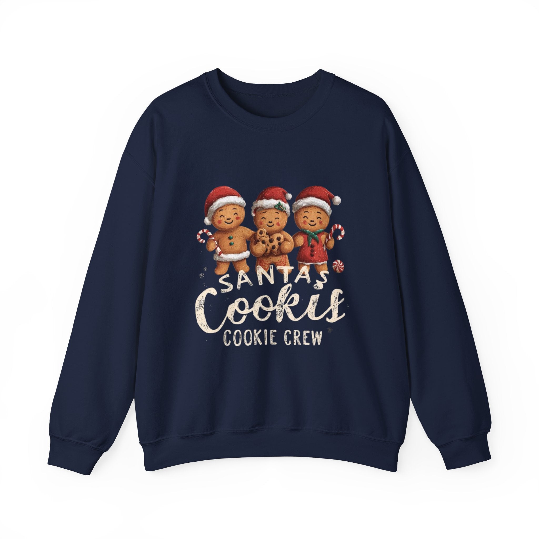 Santa's Cookies Crewneck Sweatshirt — 'Santa's Cookies Cookie Crew' Gingerbread Holiday Pullover