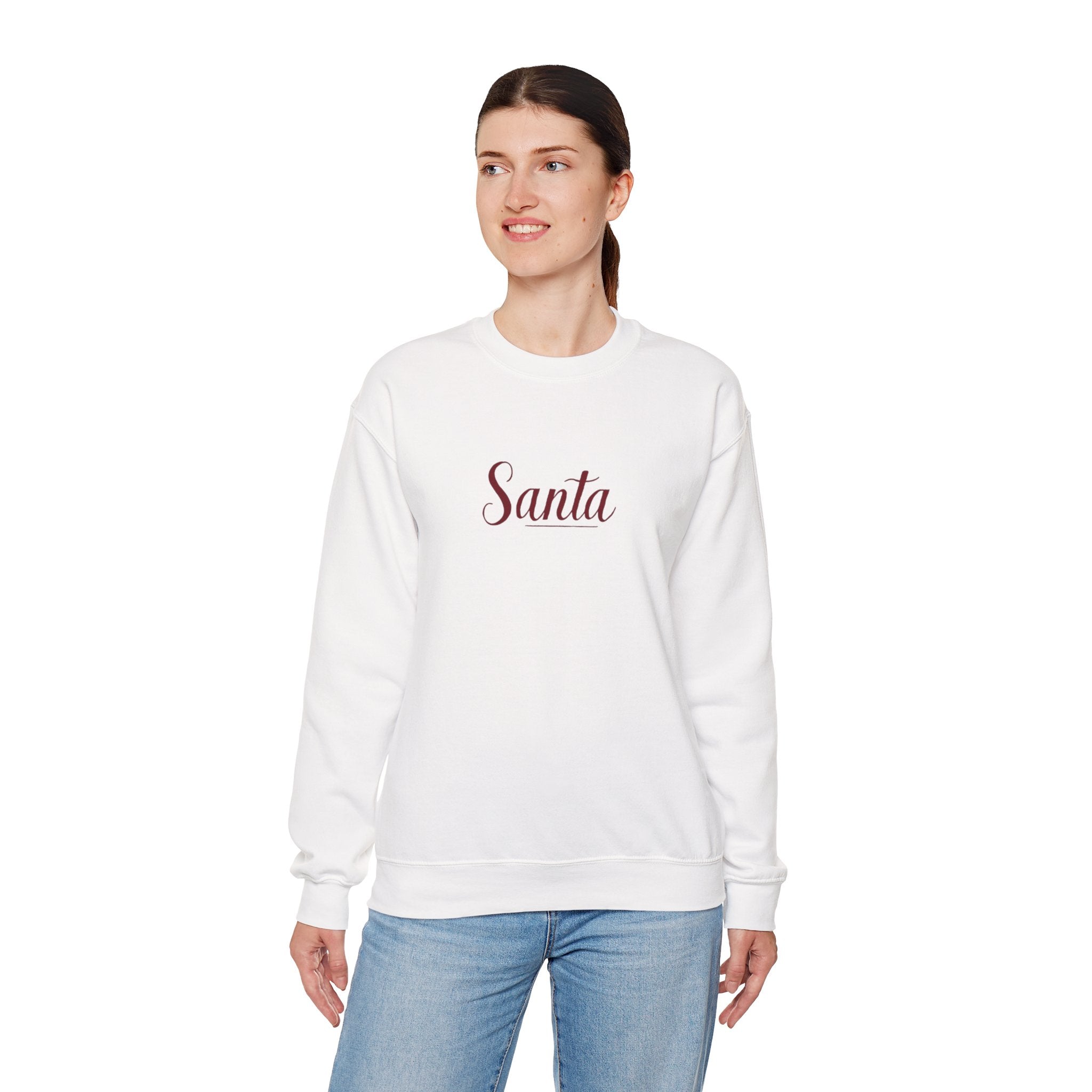 Santa Script Crewneck Sweatshirt — Minimal Christmas Pullover