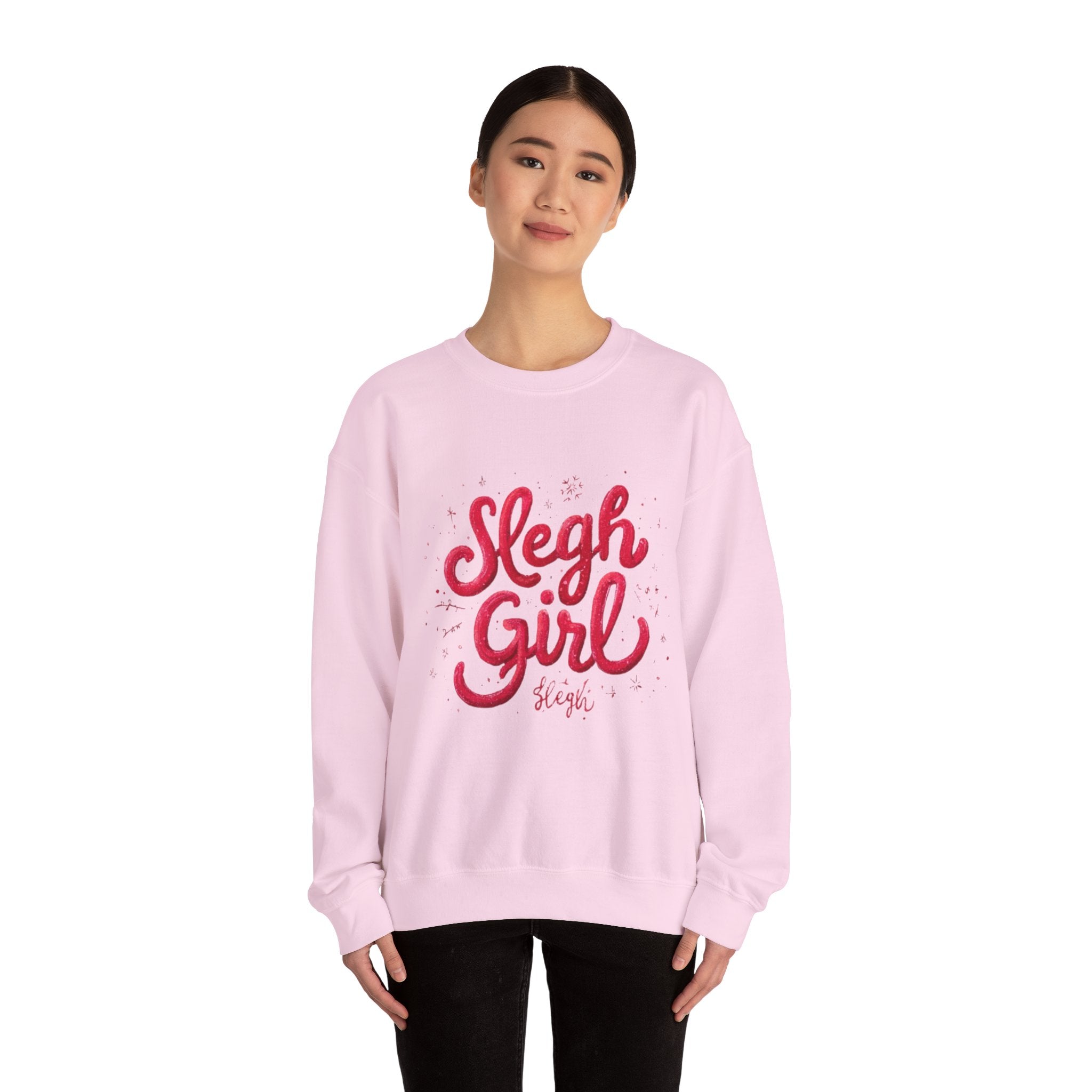Crewneck Sweatshirt - 'Sleigh Girl' Christmas Graphic Holiday Pullover