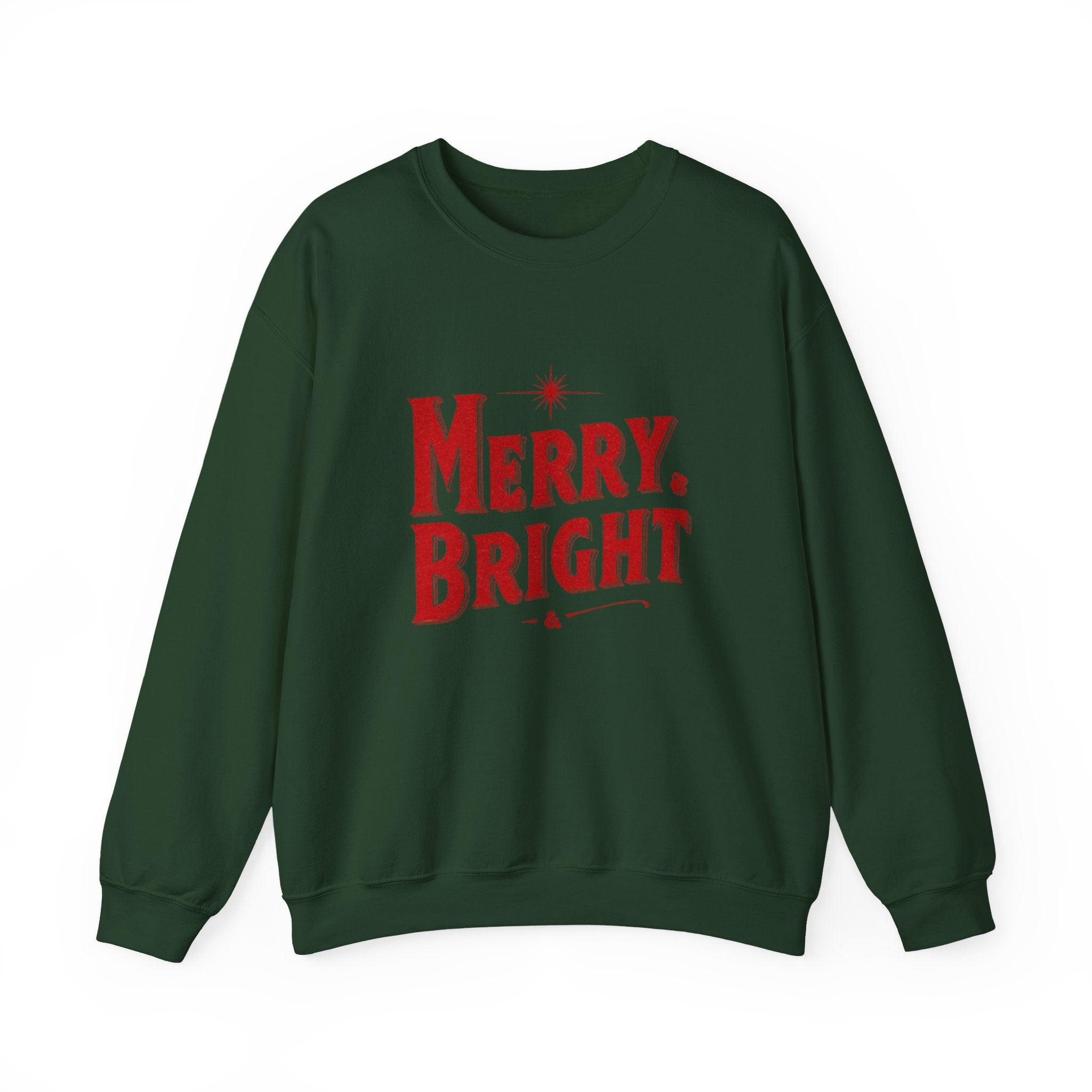 Merry & Bright Crewneck Sweatshirt — Vintage Holiday Graphic