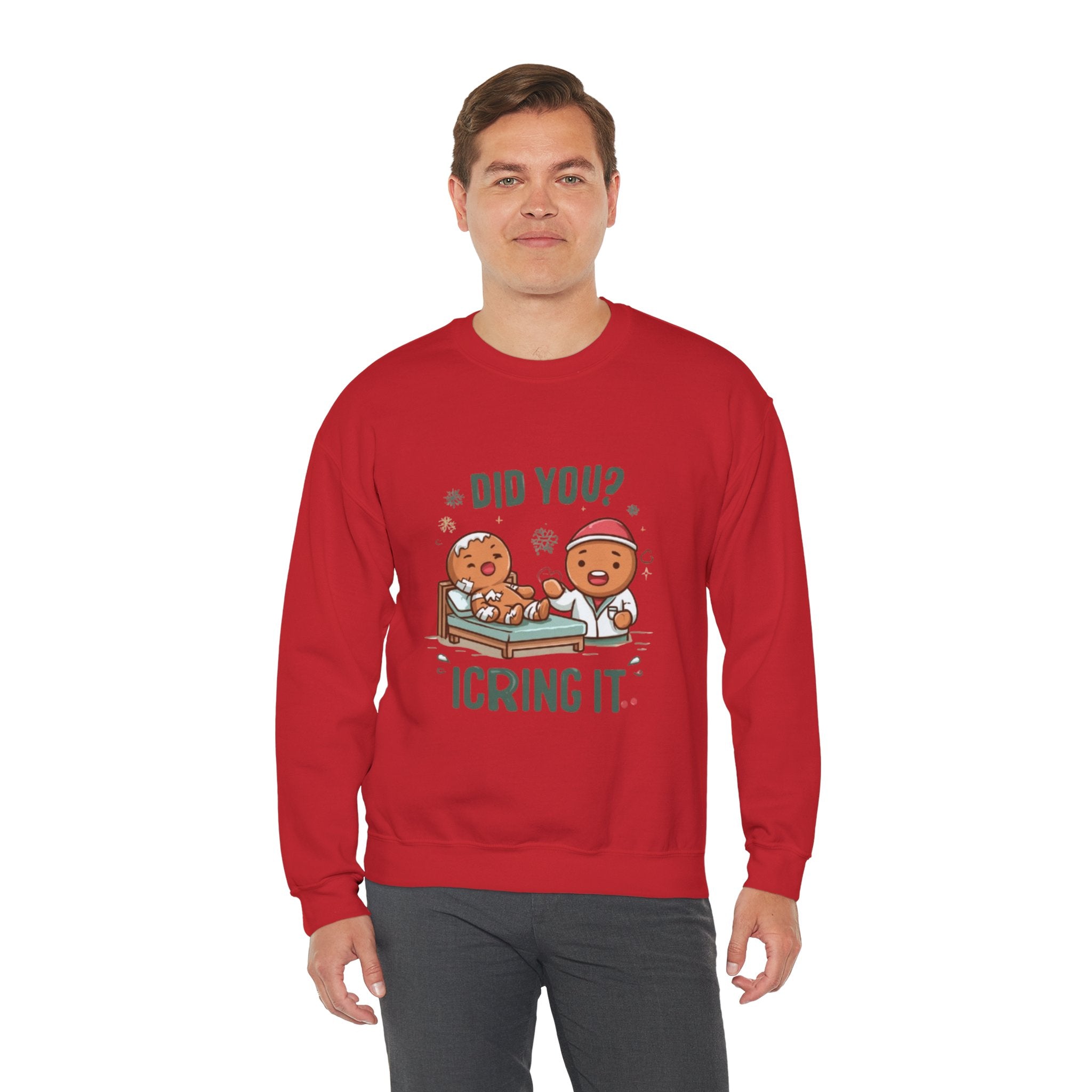 Christmas Gingerbread Sweatshirt - "Did You? I Cring It" Holiday Pullover
