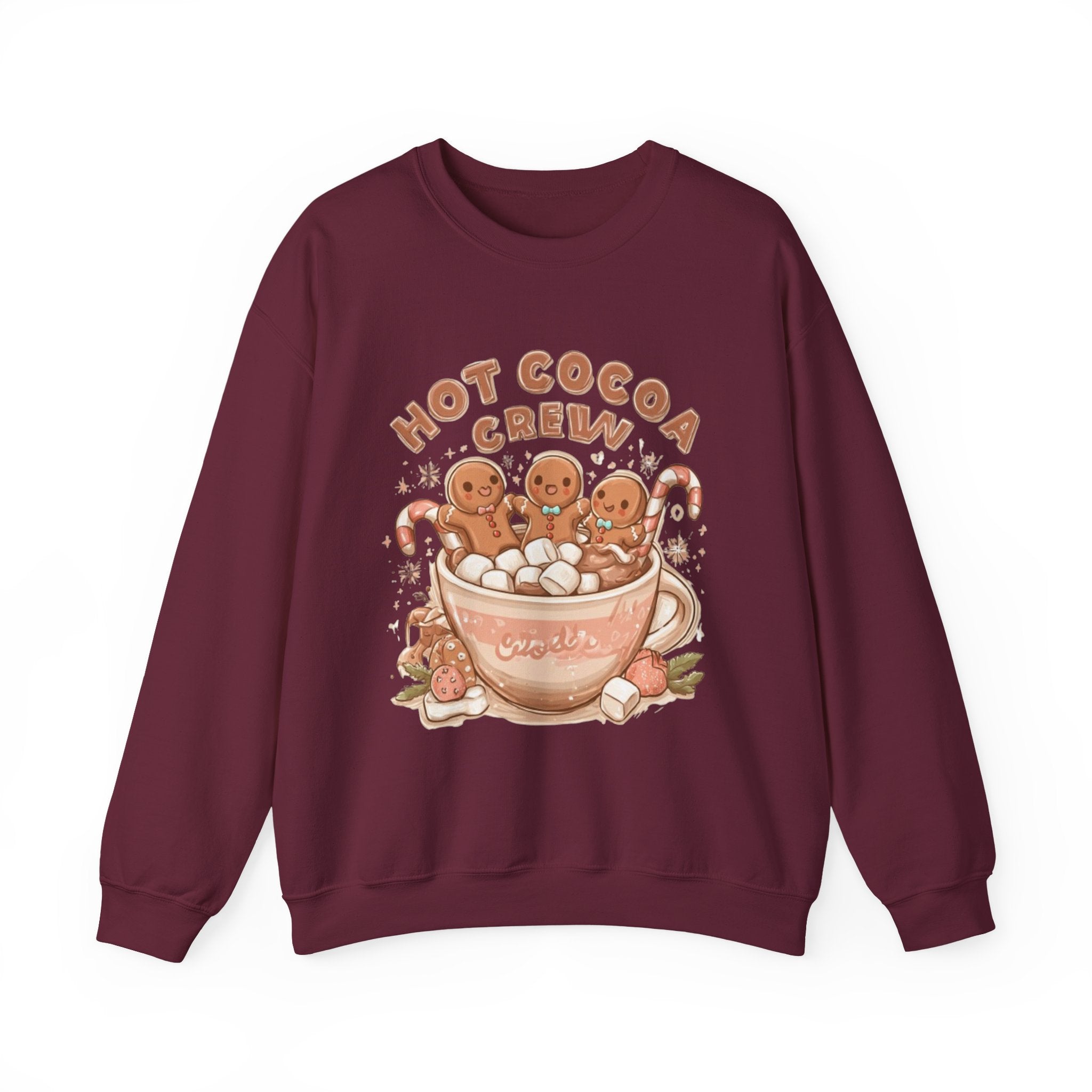 Hot Cocoa Crew Sweatshirt — Cute Gingerbread Mug Holiday Pullover