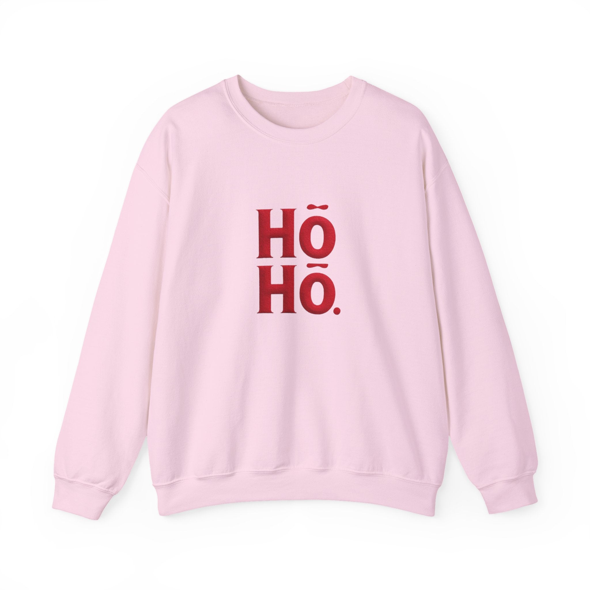 Holiday Crewneck Sweatshirt – Red “HŌ HŌ.” Christmas Sweater Tee