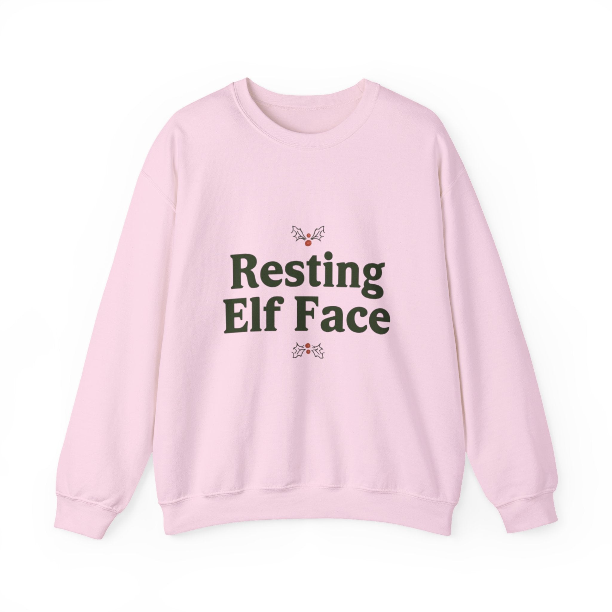 Sweatshirt — "Resting Elf Face" Holiday Crewneck, Funny Christmas Sweatshirt