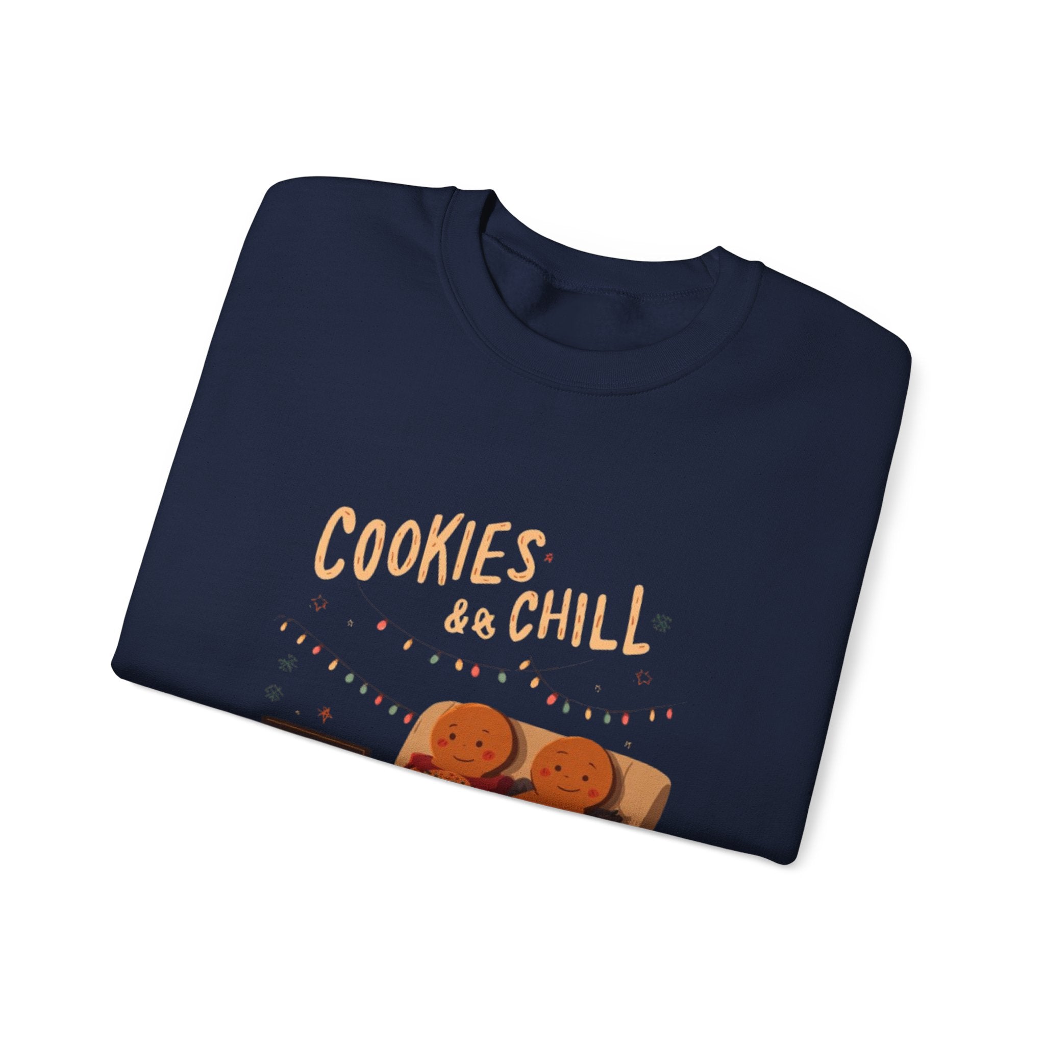 Cookies & Chill Sweatshirt — Cute Gingerbread Movie Night Crewneck