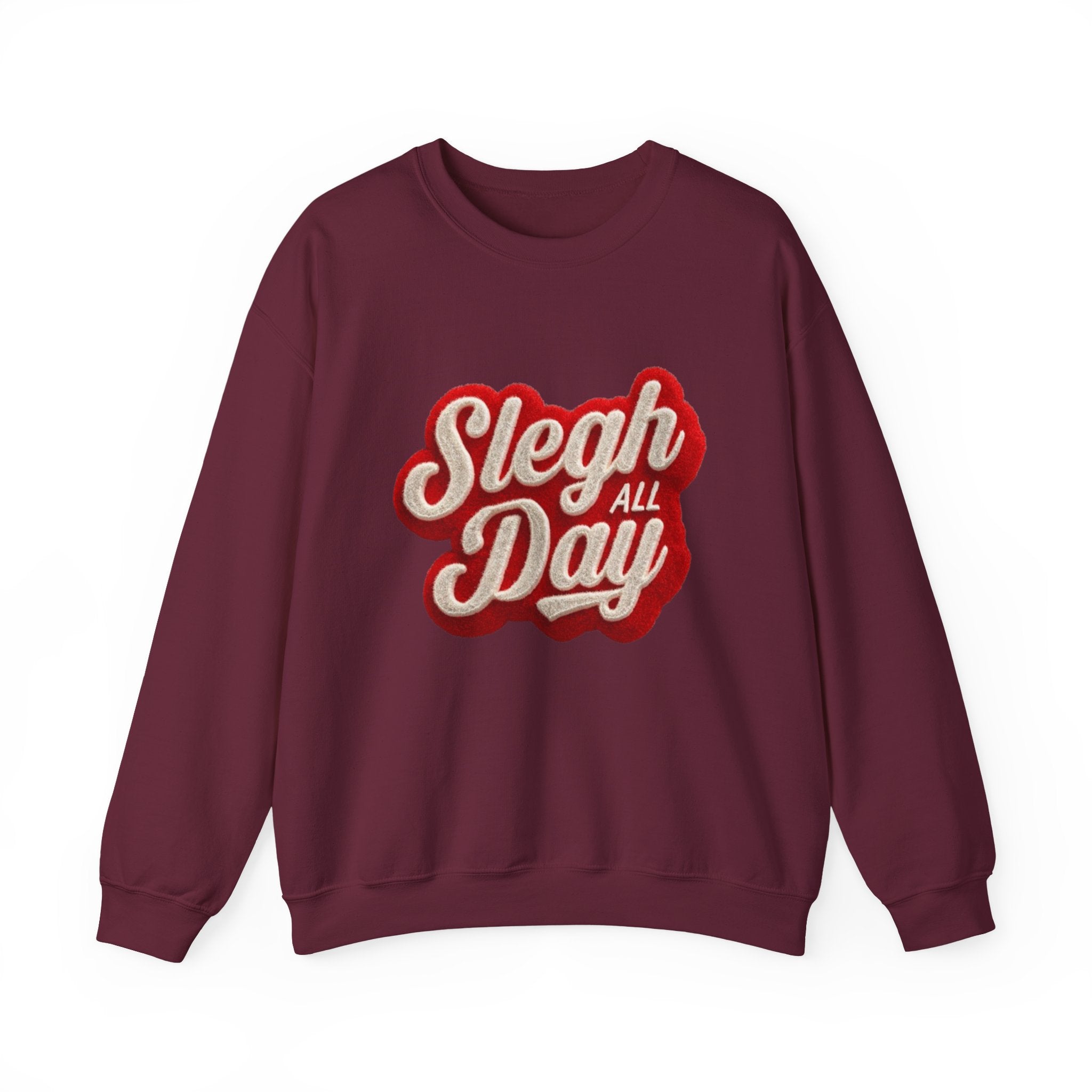 Sleigh All Day Crewneck Sweatshirt — Retro Holiday Christmas Pullover