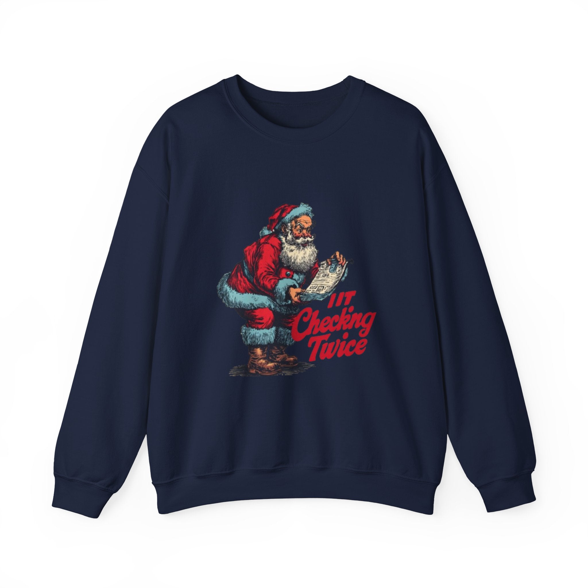 Christmas Sweatshirt - Vintage Santa "I’m Checking Twice" Holiday Crewneck