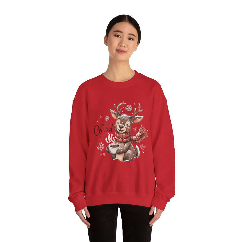 Reindeer Hot Cocoa Sweatshirt — Cozy Holiday Crewneck