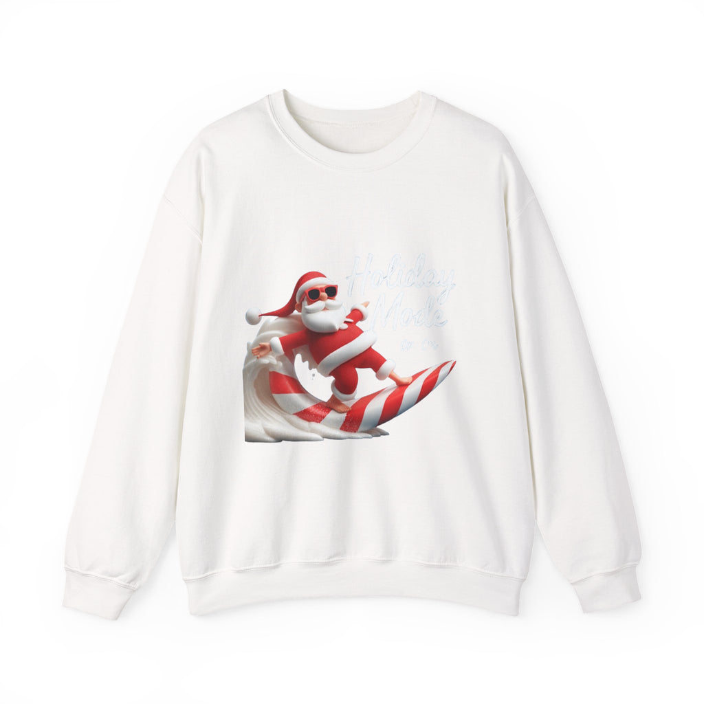 Santa Surfing Candy Cane Crewneck Sweatshirt