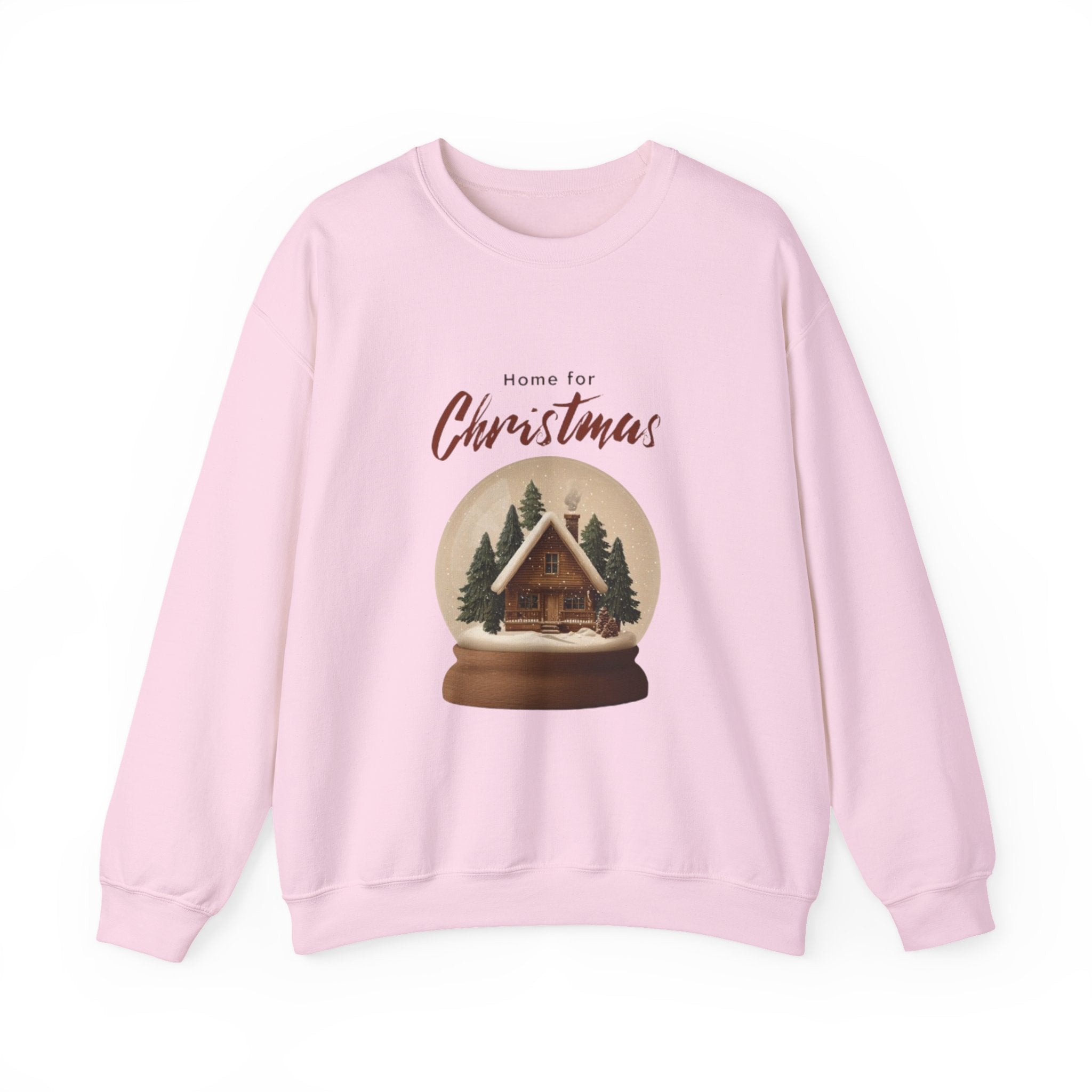 Christmas Snow Globe Crewneck Sweatshirt — "Home for Christmas" Cabin Design