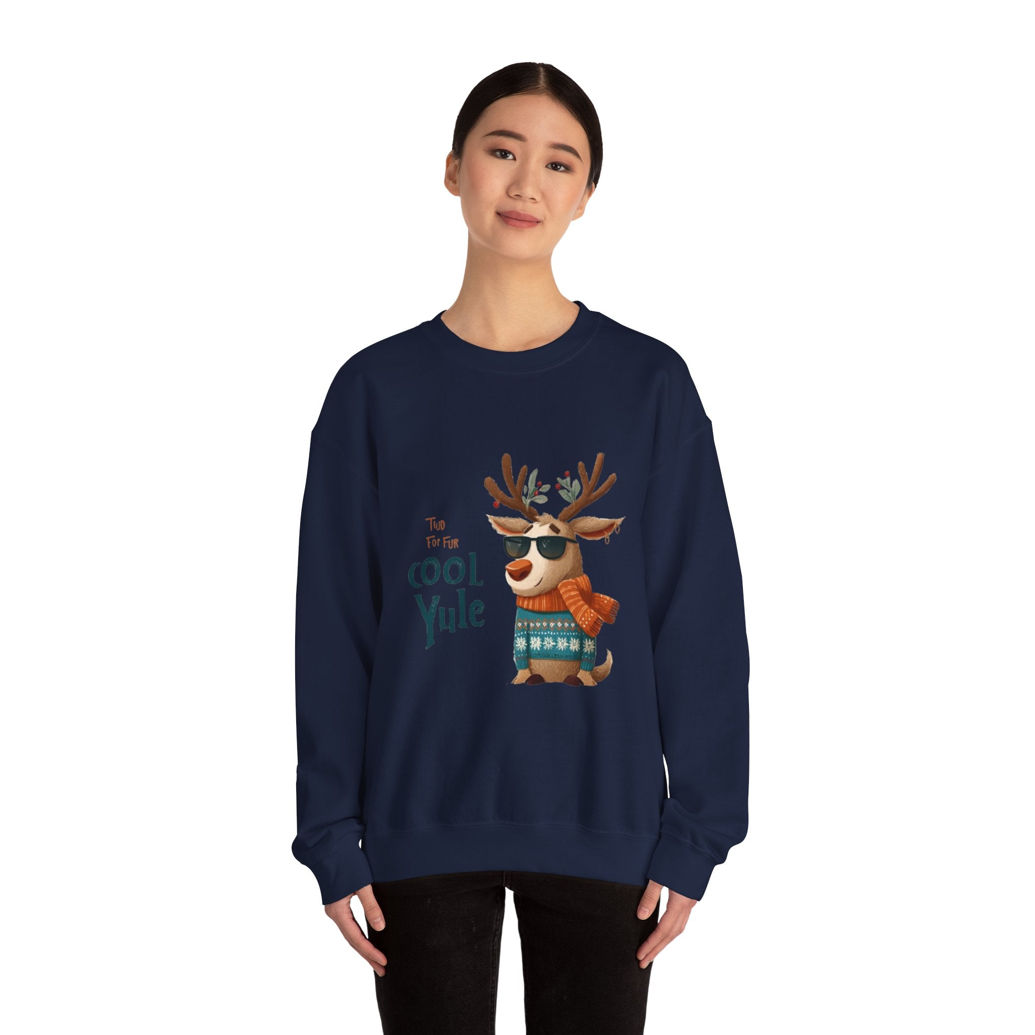 Reindeer 'Cool Yule' Crewneck Sweatshirt — Cute Holiday Graphic
