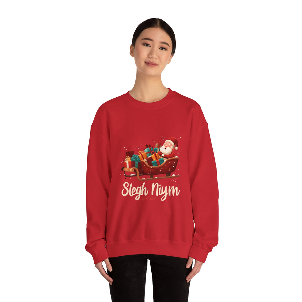 Christmas Santa Sleigh Crewneck Sweatshirt — "Sleigh Niym" Holiday Graphic