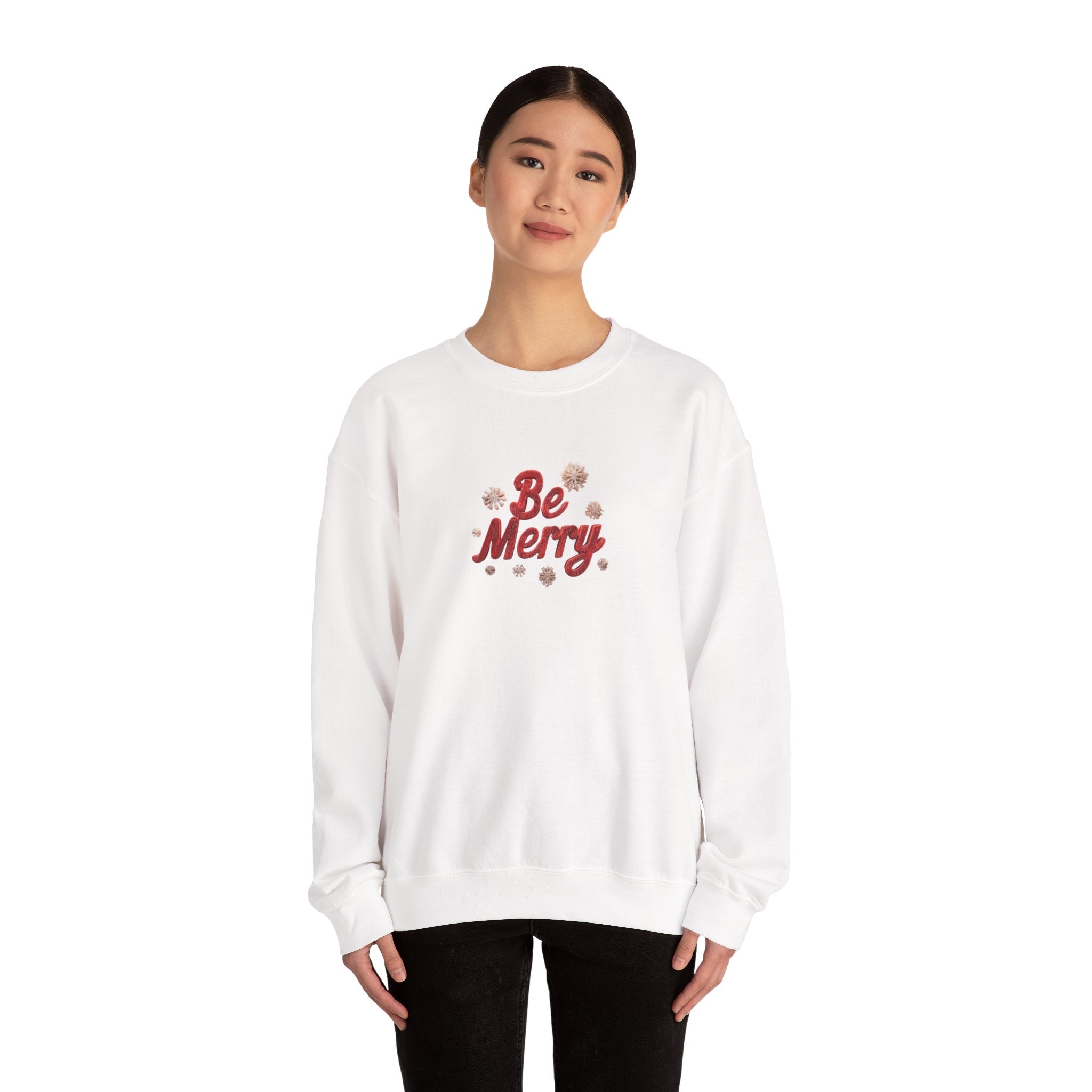 Be Merry Crewneck Sweatshirt — Festive Holiday Graphic Sweatshirt