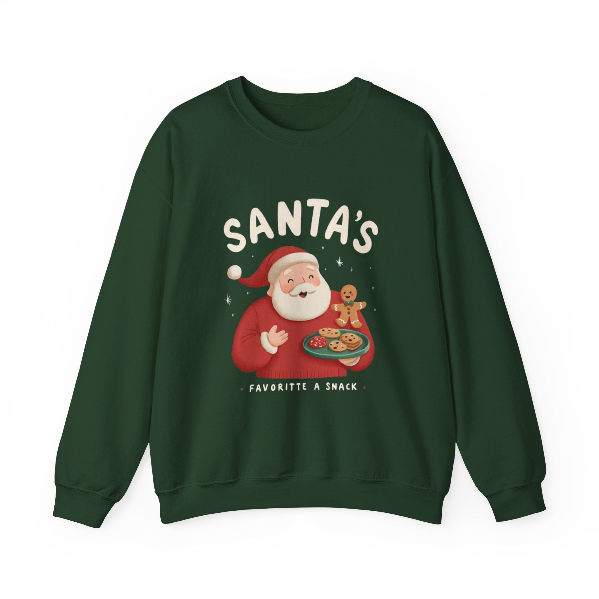 Santa's Favorite Snack Crewneck Sweatshirt — Cute Christmas Santa Cookie Sweatshirt