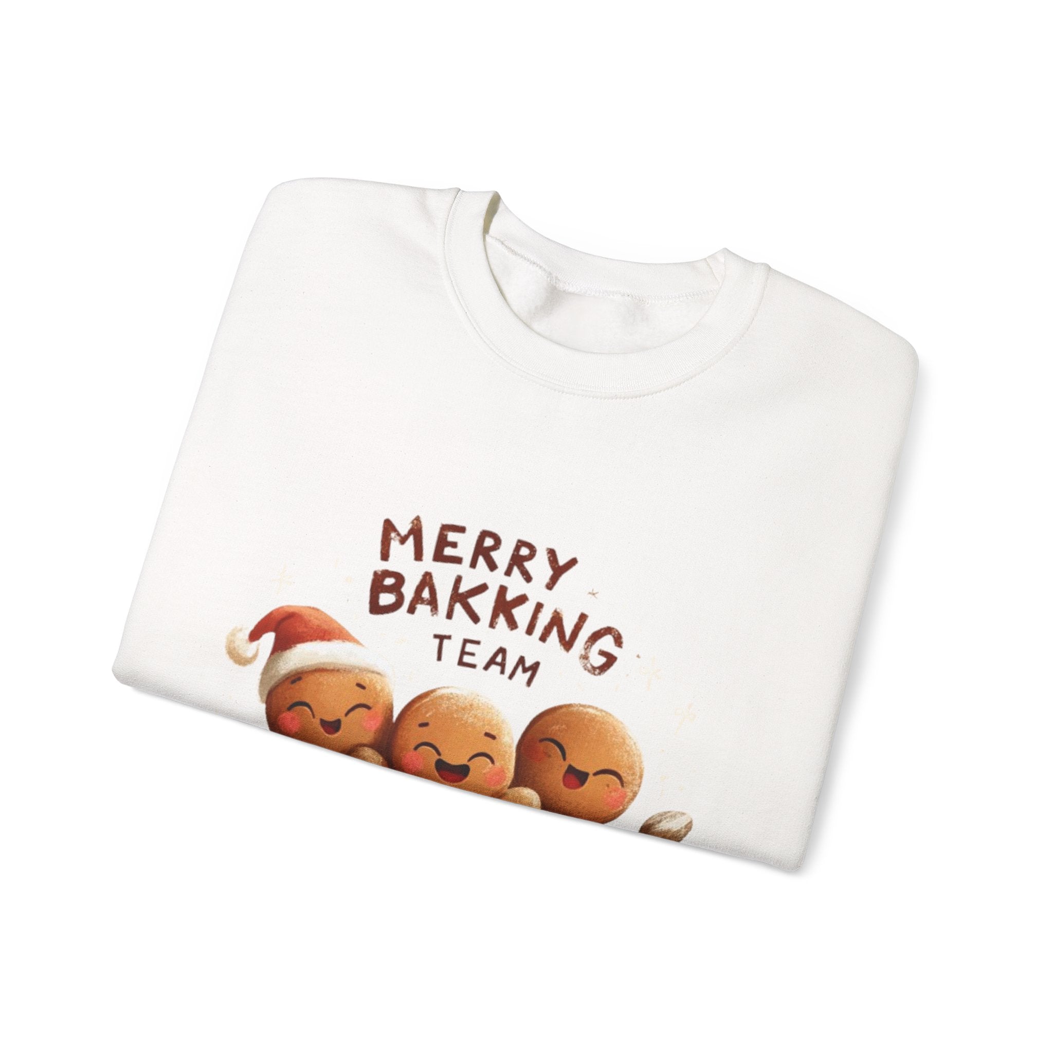 Holiday Sweatshirt - "Merry Baking Team" Gingerbread Crewneck