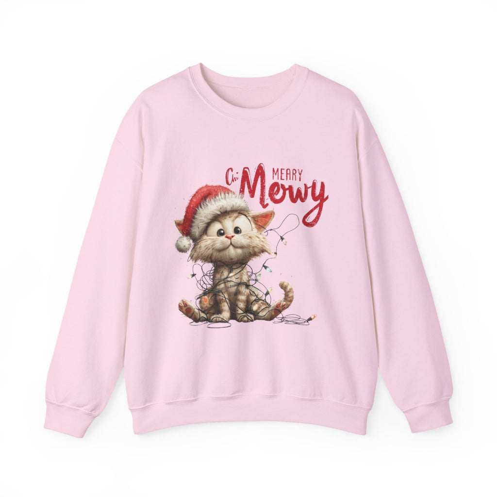 Merry Mewry Cat Sweatshirt — Cute Christmas Kitty Crewneck