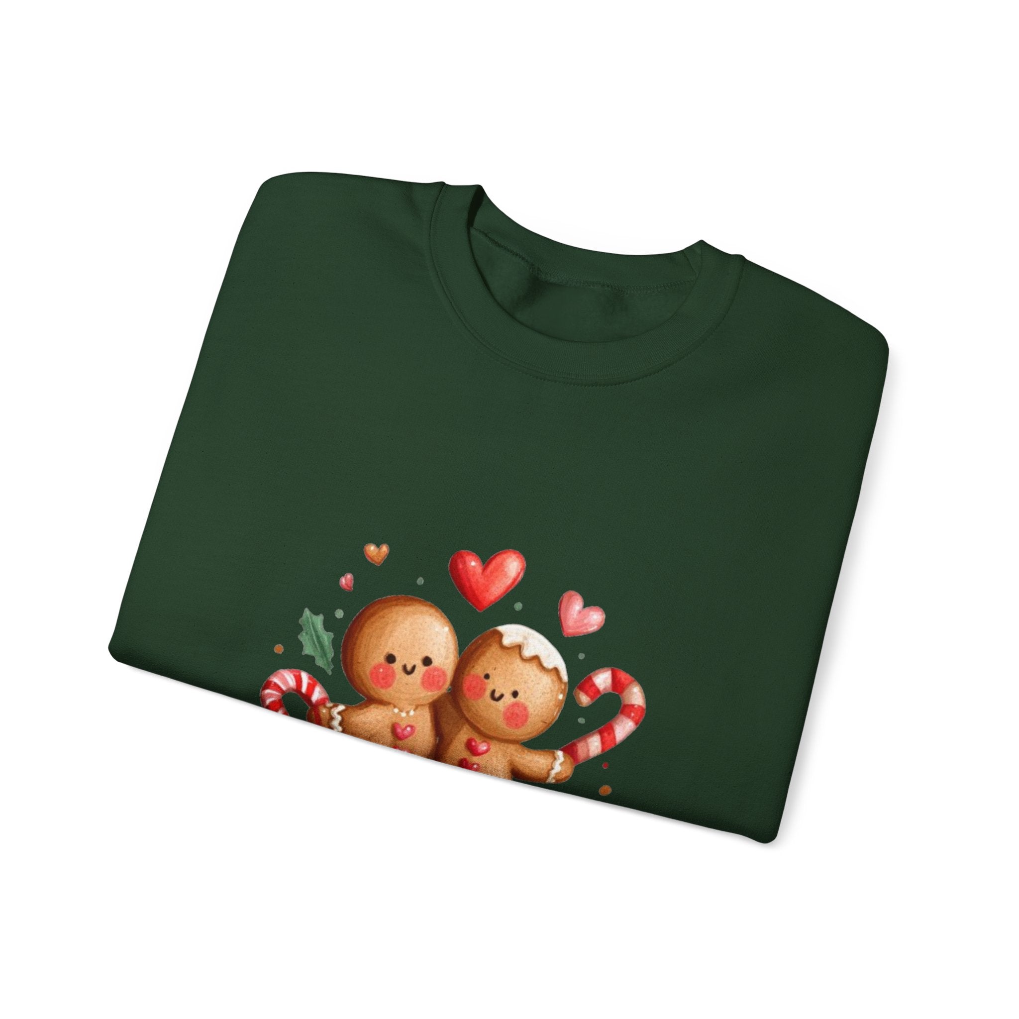 Crewneck Sweatshirt — 'Cookie Love' Cute Gingerbread Couple Holiday Pullover