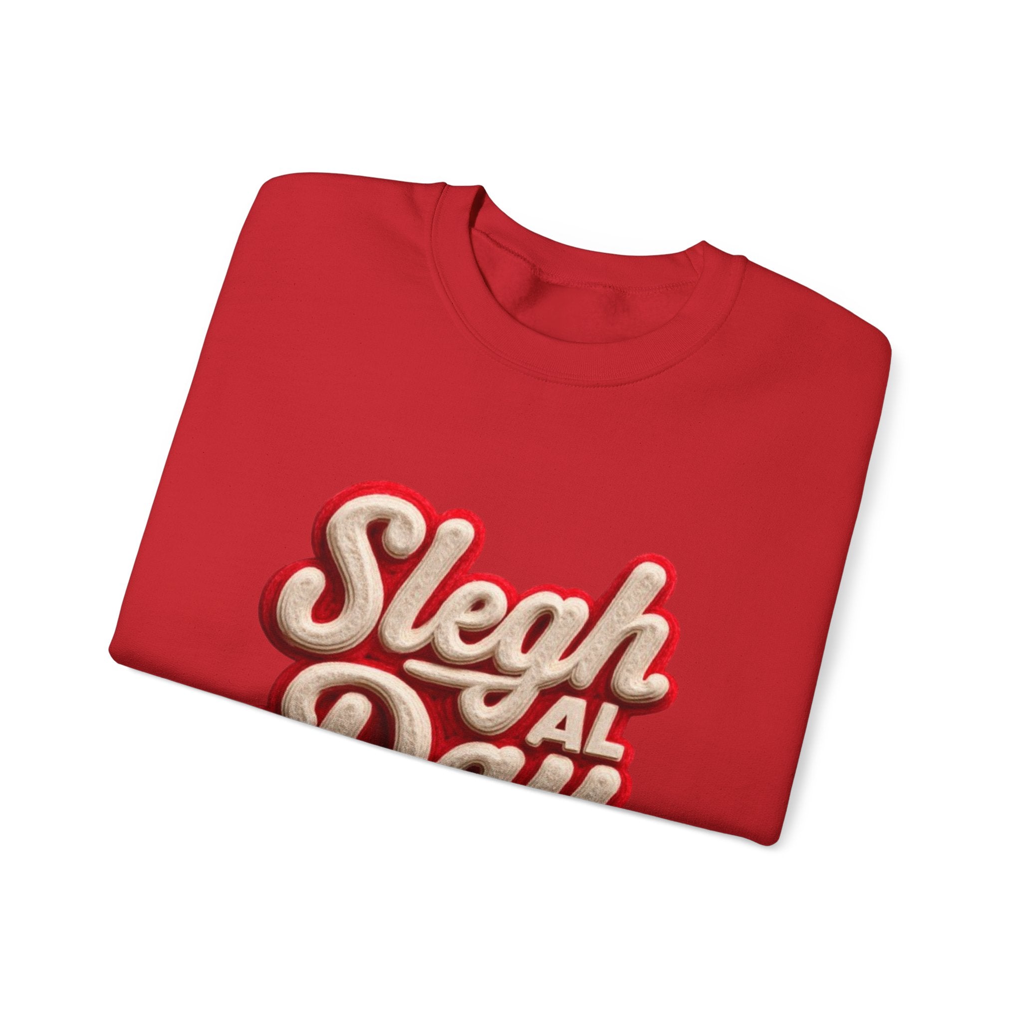 Crewneck Sweatshirt – "Sleigh All Day" Retro Christmas Holiday Pullover