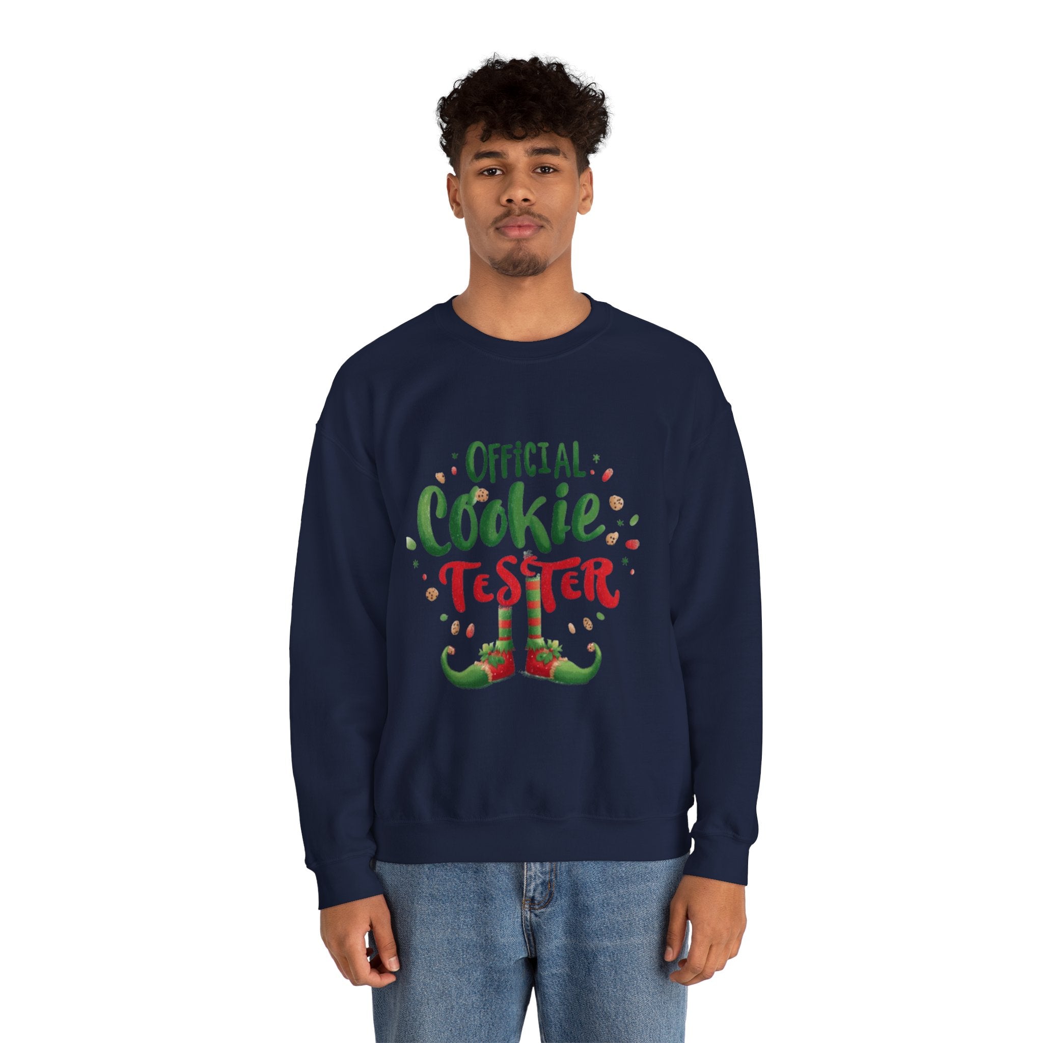 Sweatshirt — "Official Cookie Tester" Christmas Sweatshirt (Holiday Elf Cookie Taster)