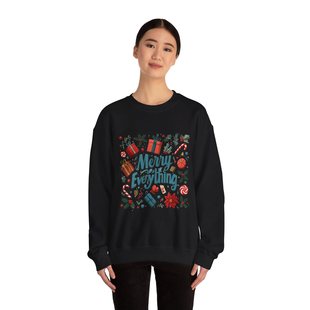Crewneck Sweatshirt - Merry Everything Holiday Graphic Sweatshirt