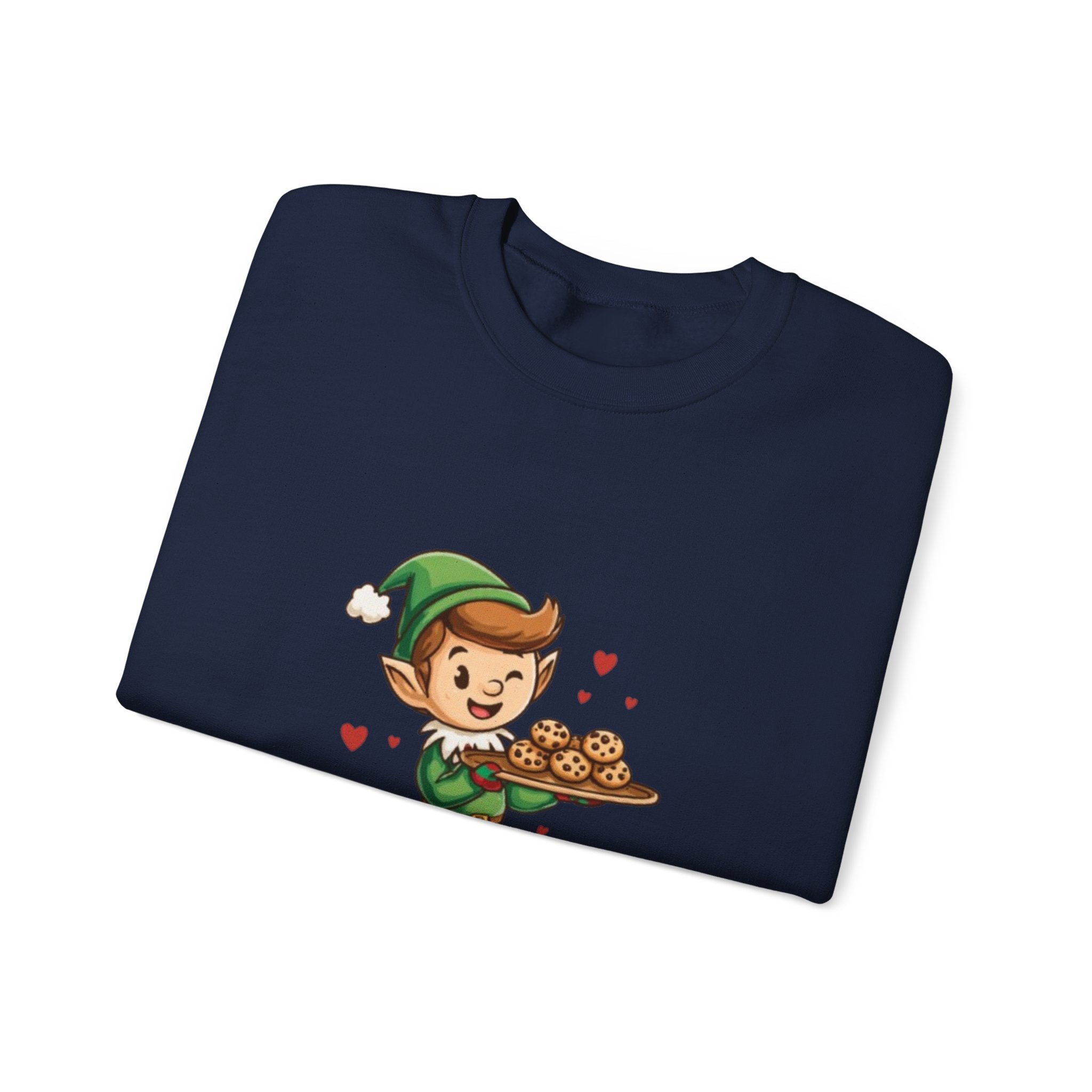 Crewneck Sweatshirt — "Baked with Love" Elf Cookie Baker Holiday Tee