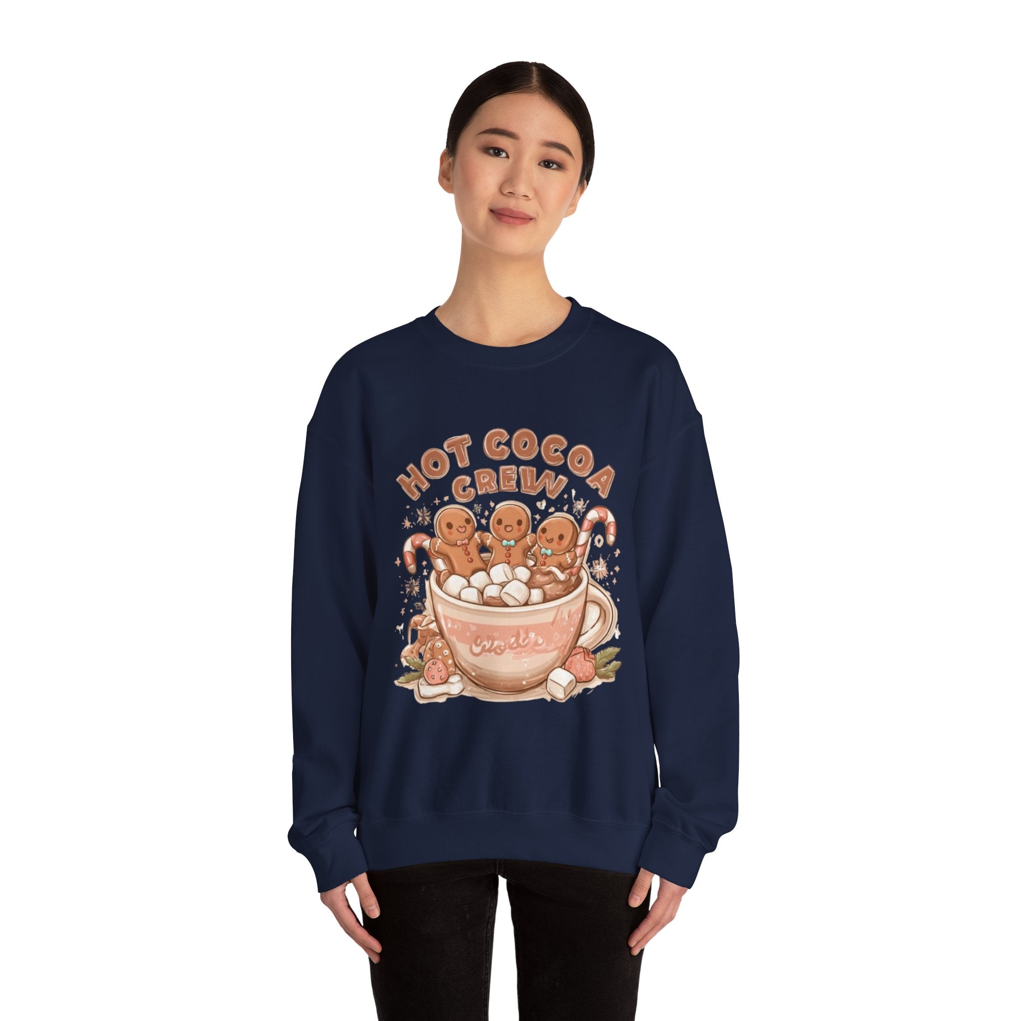 Hot Cocoa Crew Sweatshirt — Cute Gingerbread Mug Holiday Pullover