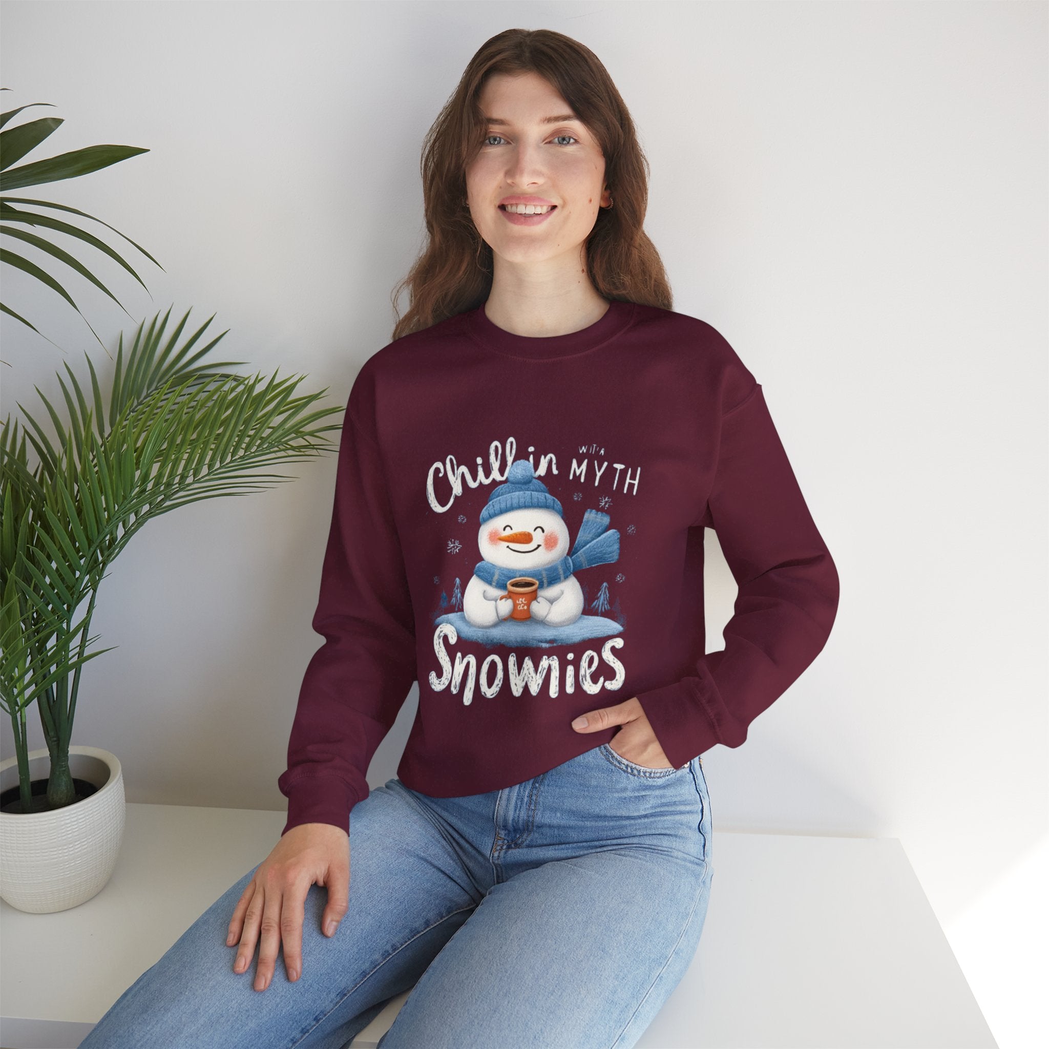 Snowman Sweatshirt — "Chillin' With My Snowmies" Cozy Winter Crewneck