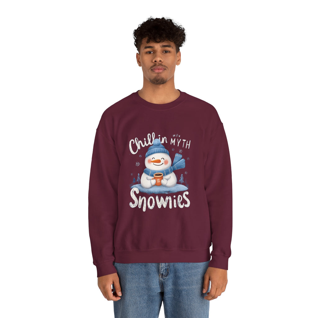 Snowman Sweatshirt — "Chillin' With My Snowmies" Cozy Winter Crewneck