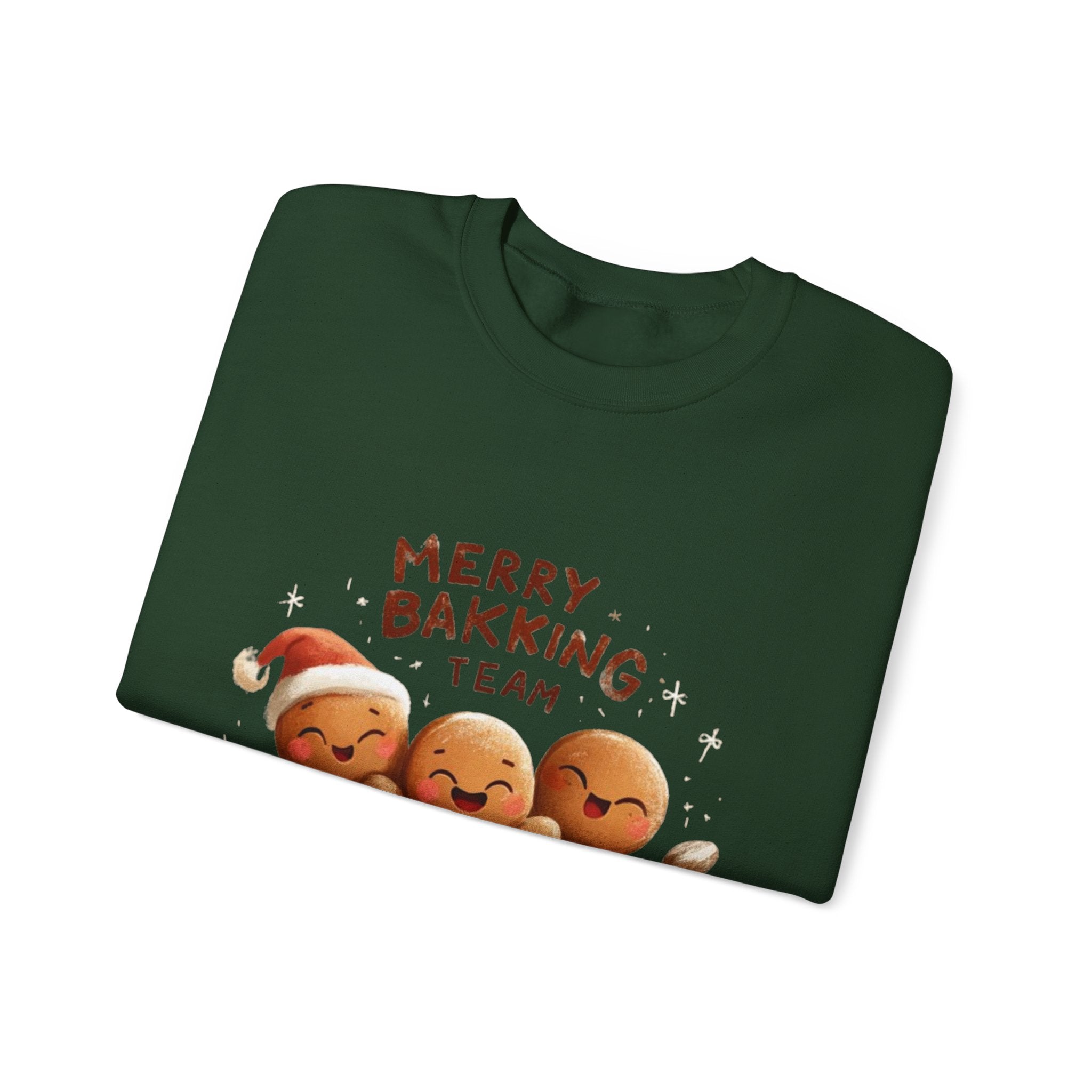 Holiday Sweatshirt - "Merry Baking Team" Gingerbread Crewneck