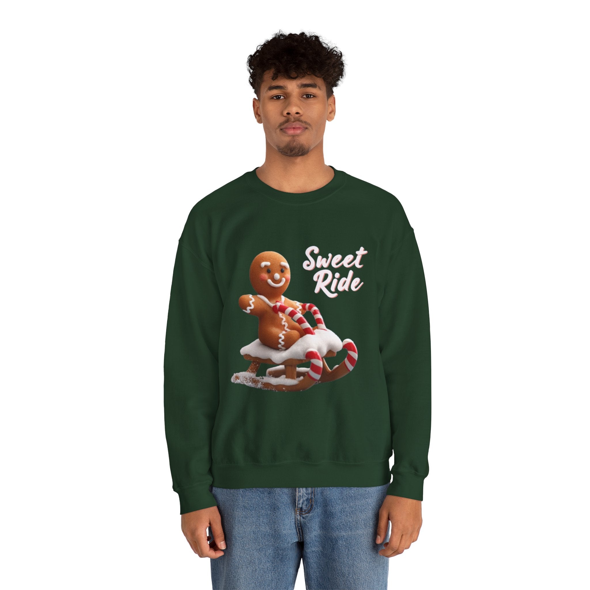 Gingerbread Sled Sweatshirt — "Sweet Ride" Holiday Crewneck