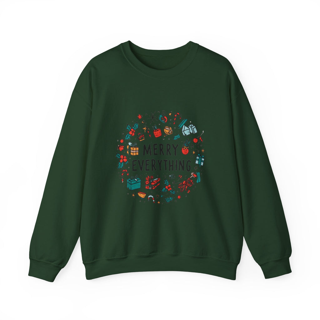 Merry Everything Crewneck Sweatshirt — Holiday Graphic Pullover