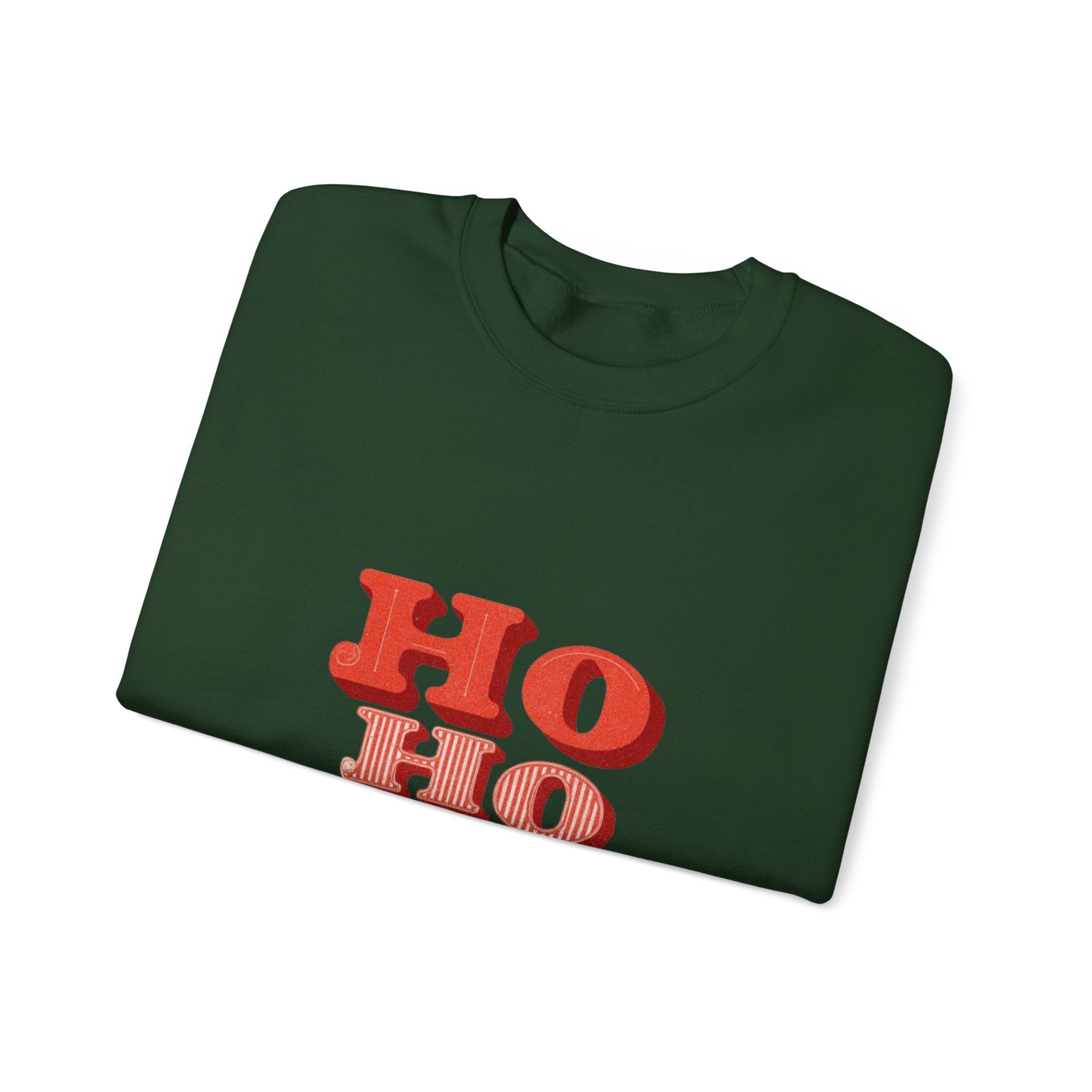 Holiday Crewneck Sweatshirt – Retro 'HO HO HO' Christmas Sweatshirt