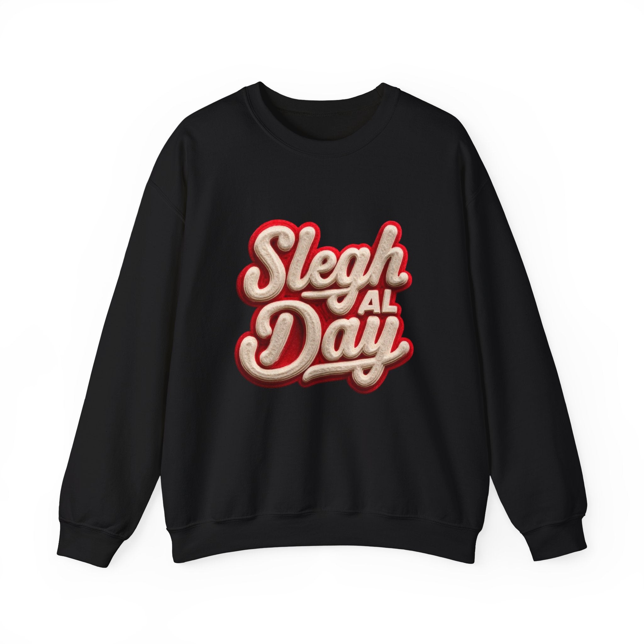 Crewneck Sweatshirt – "Sleigh All Day" Retro Christmas Holiday Pullover