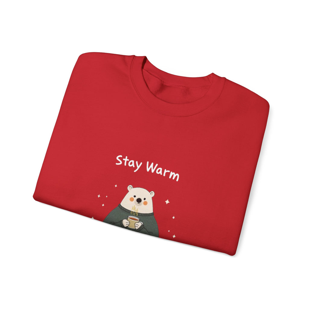 Bear with Coffee Crewneck Sweatshirt — Cozy Cute Graphic Pullover