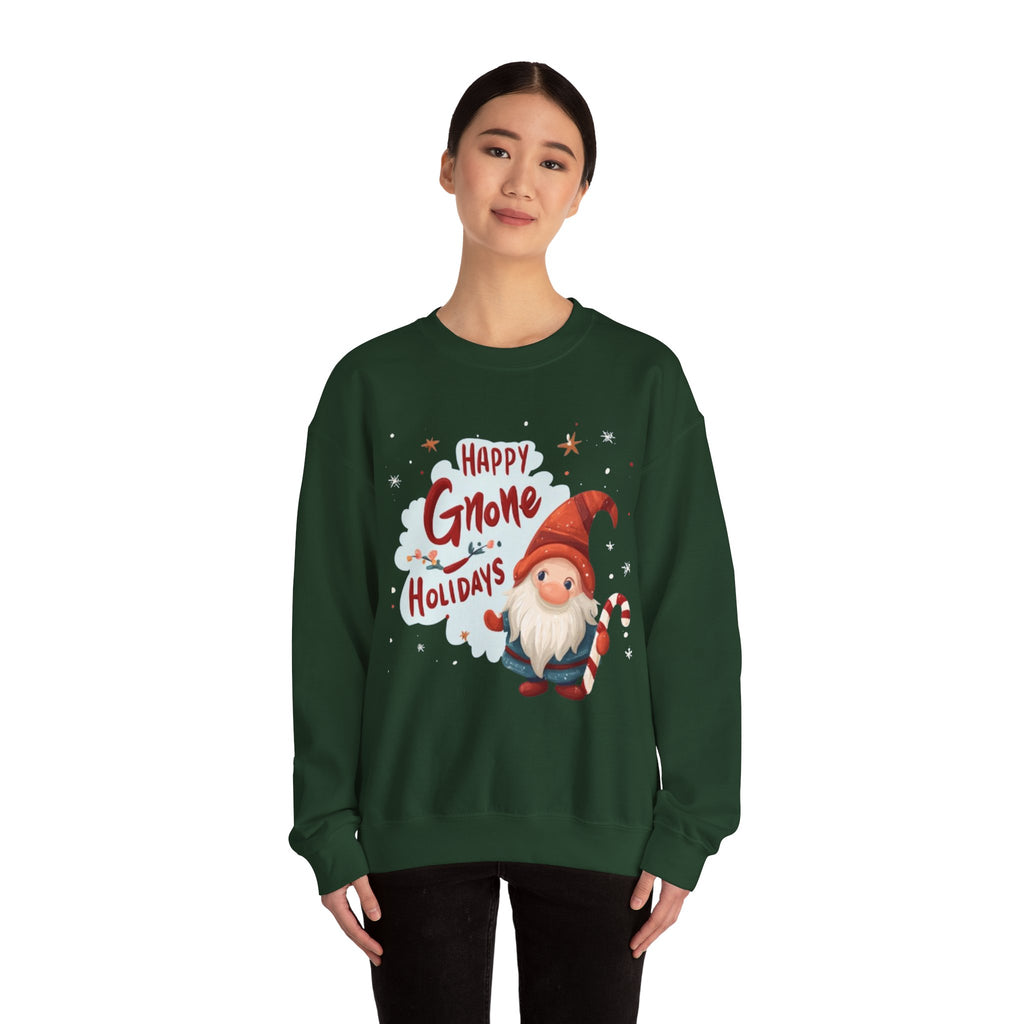 Happy Gnome Holidays Sweatshirt — Cute Christmas Gnome Holiday Crewneck