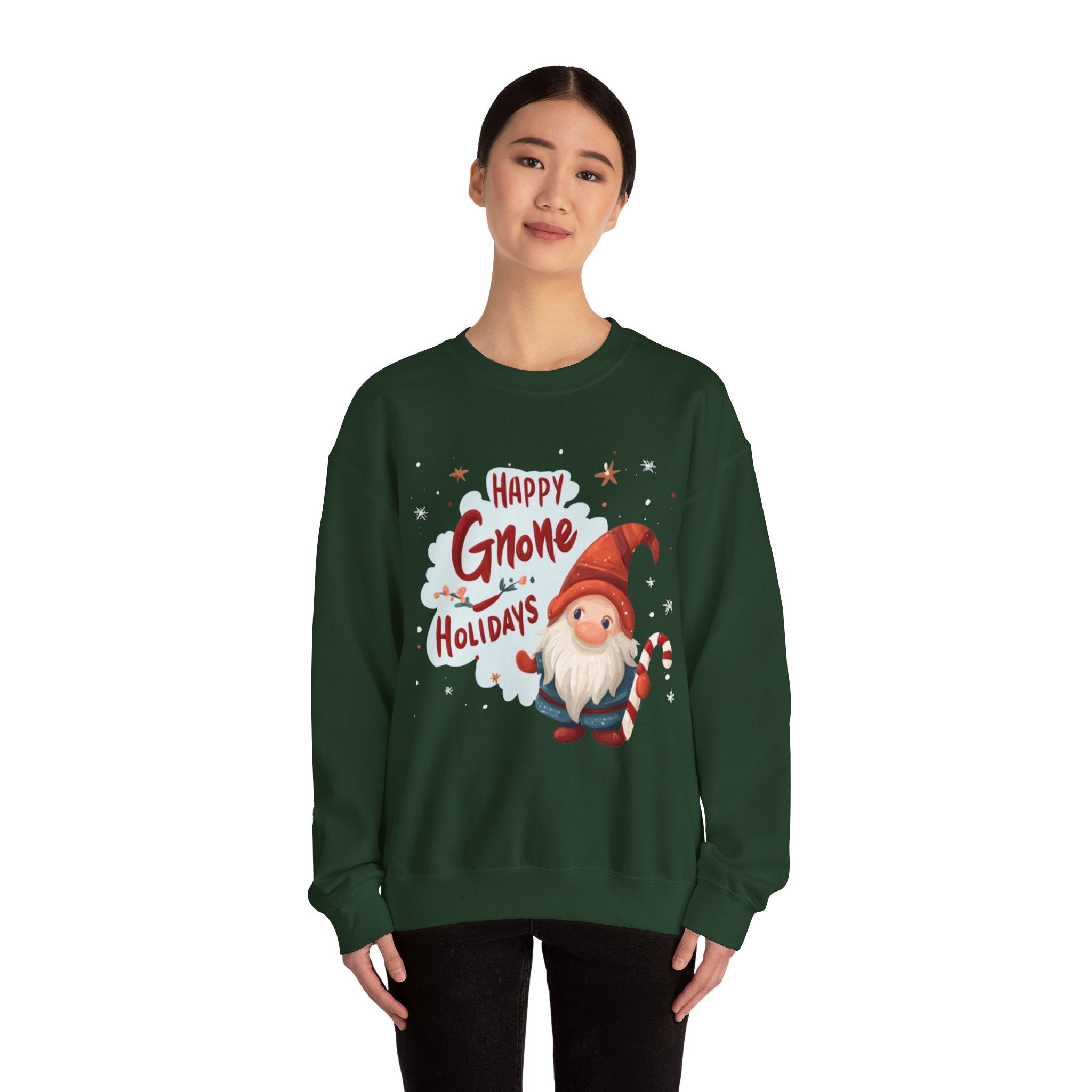 Happy Gnome Holidays Sweatshirt — Cute Christmas Gnome Holiday Crewneck