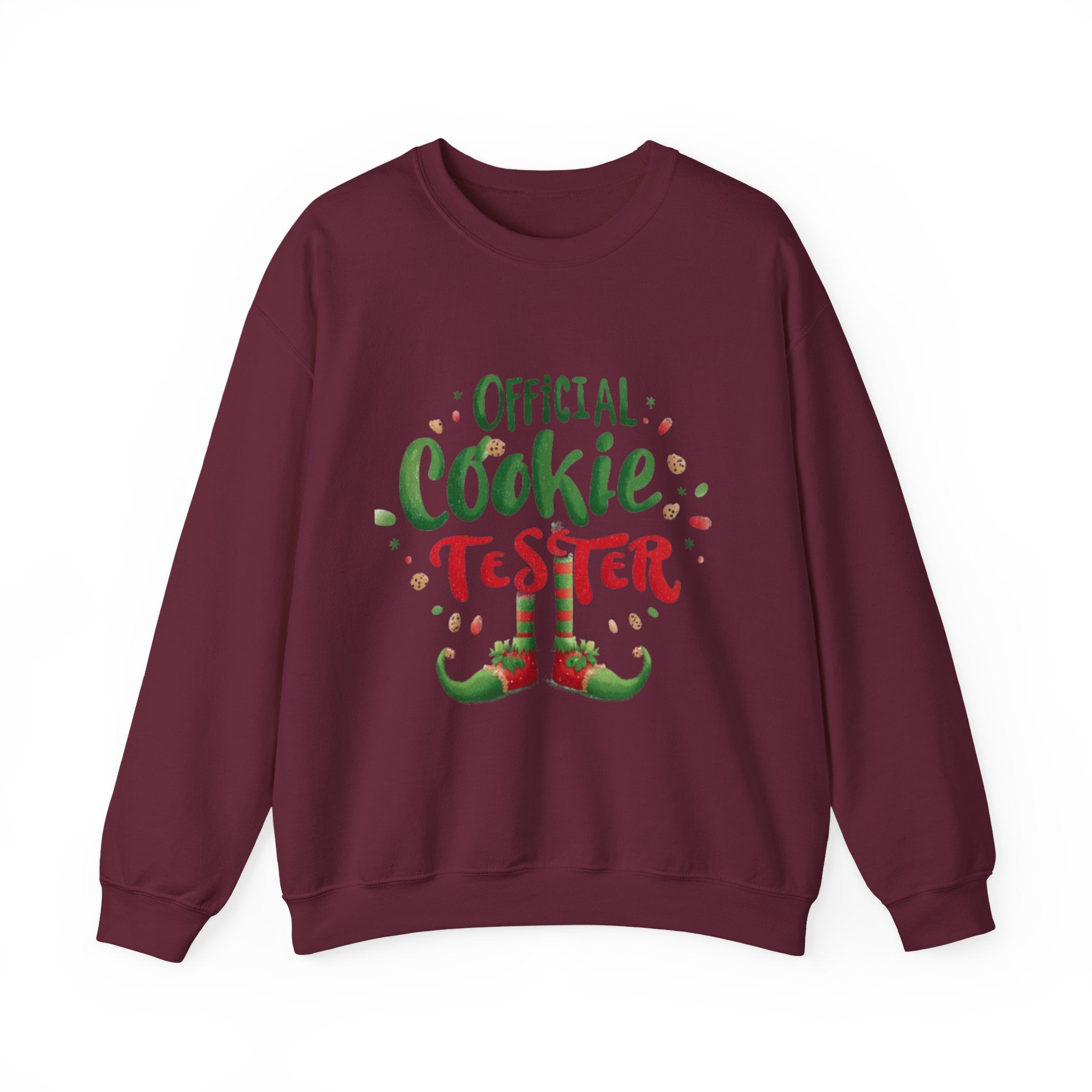 Sweatshirt — "Official Cookie Tester" Christmas Sweatshirt (Holiday Elf Cookie Taster)