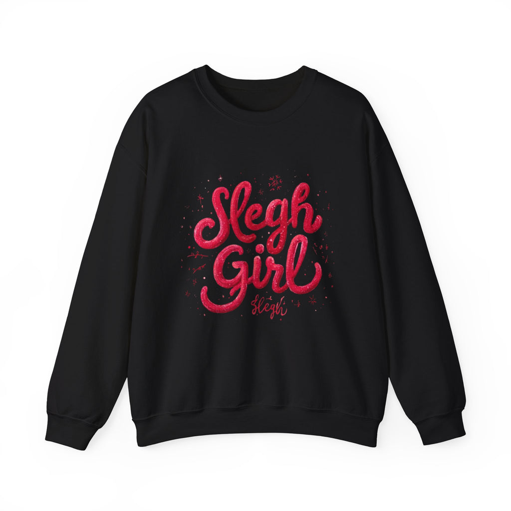 Crewneck Sweatshirt - 'Sleigh Girl' Christmas Graphic Holiday Pullover