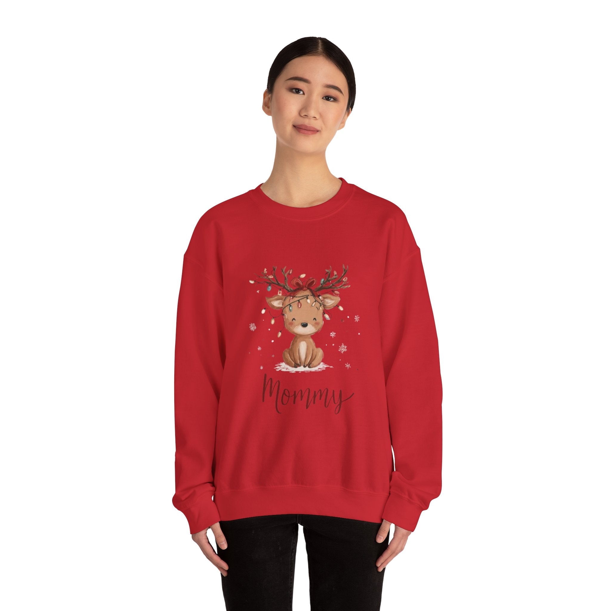 Mommy Reindeer Sweatshirt — Cute Woodland Mama Holiday Crewneck