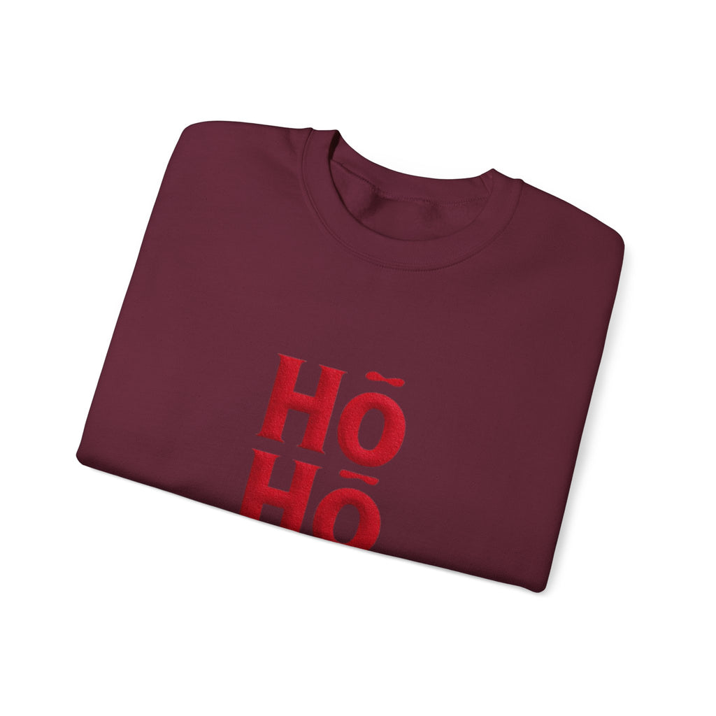 Holiday Crewneck Sweatshirt – Red “HŌ HŌ.” Christmas Sweater Tee