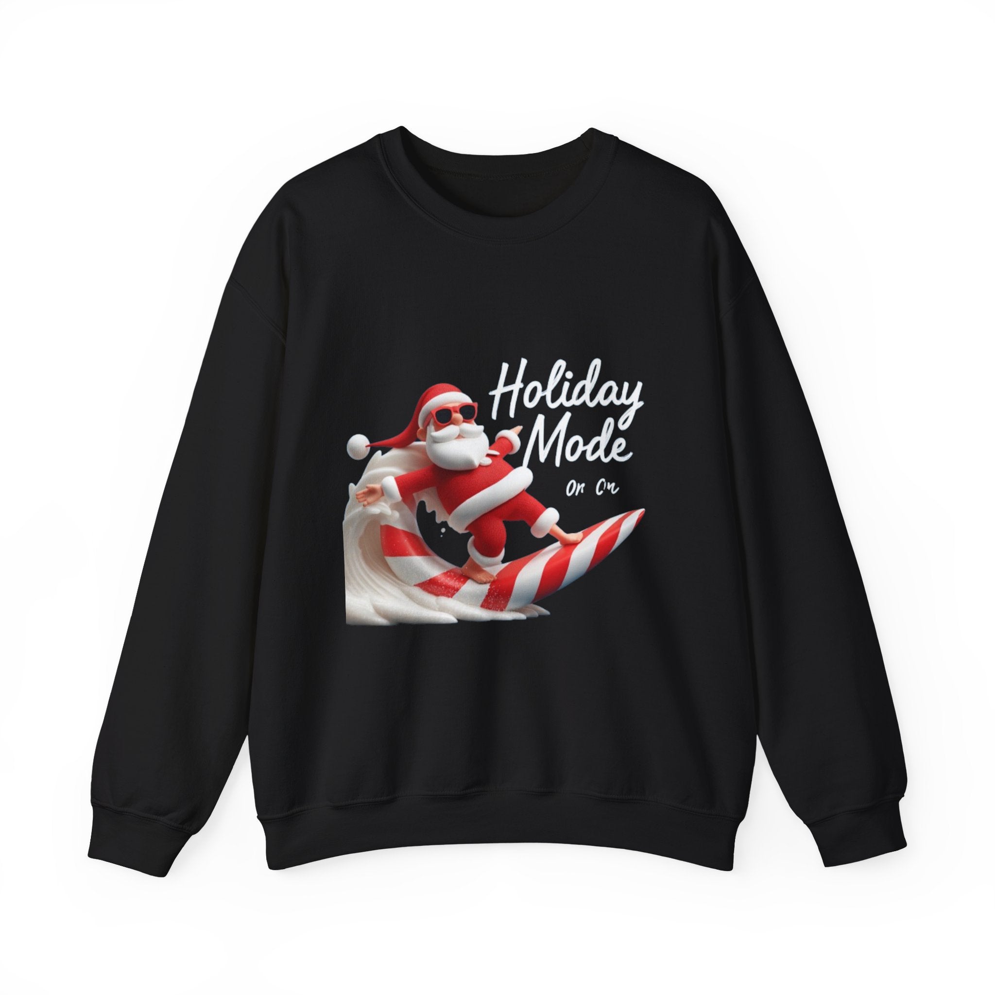 Santa Surfing Candy Cane Crewneck Sweatshirt