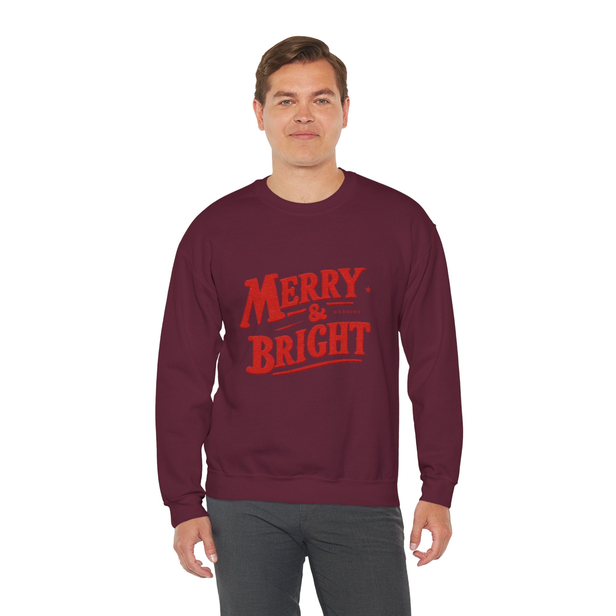 Merry & Bright Sweatshirt — Holiday Crewneck Pullover