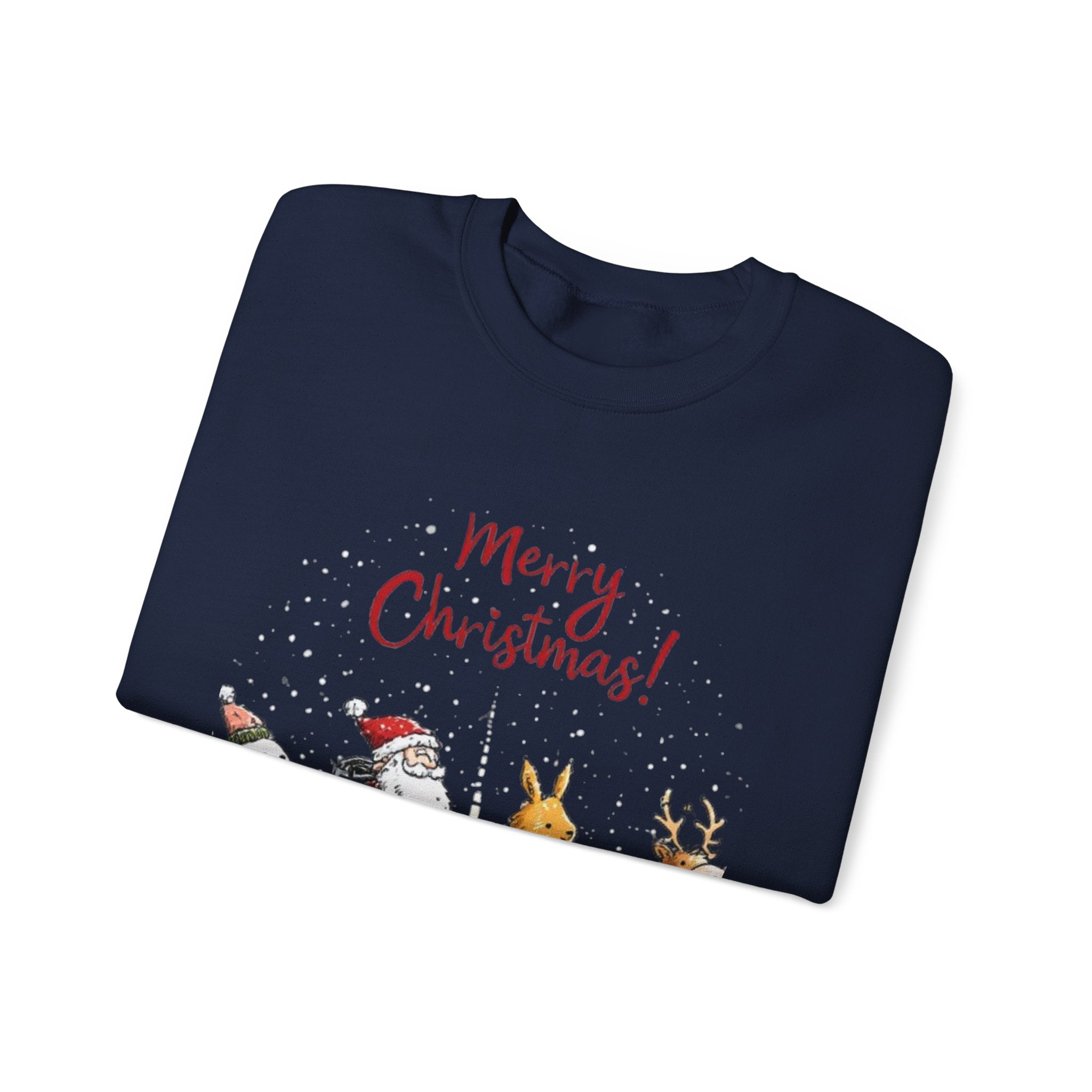 Christmas Crewneck Sweatshirt - 'Merry Christmas' Holiday Parade Design