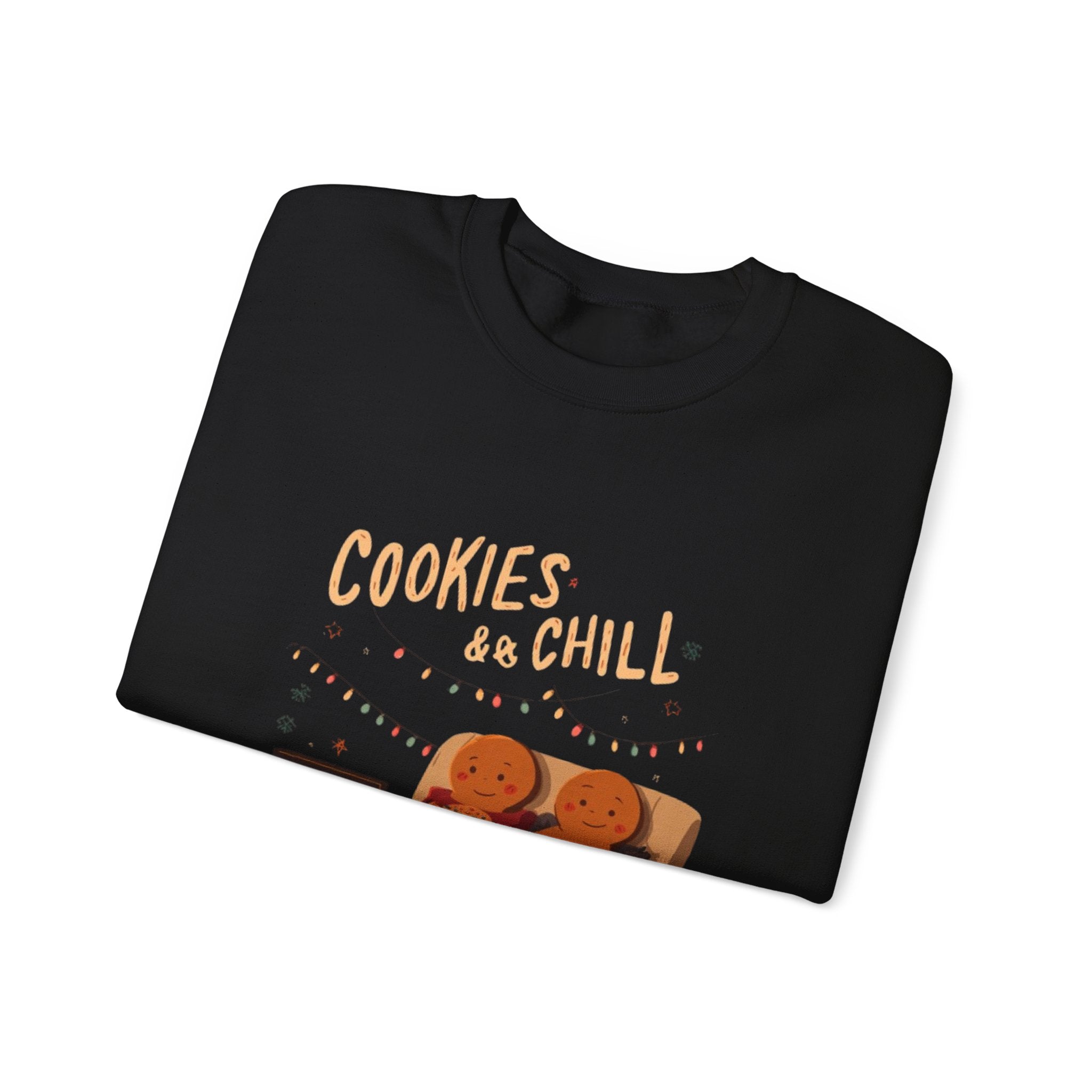 Cookies & Chill Sweatshirt — Cute Gingerbread Movie Night Crewneck