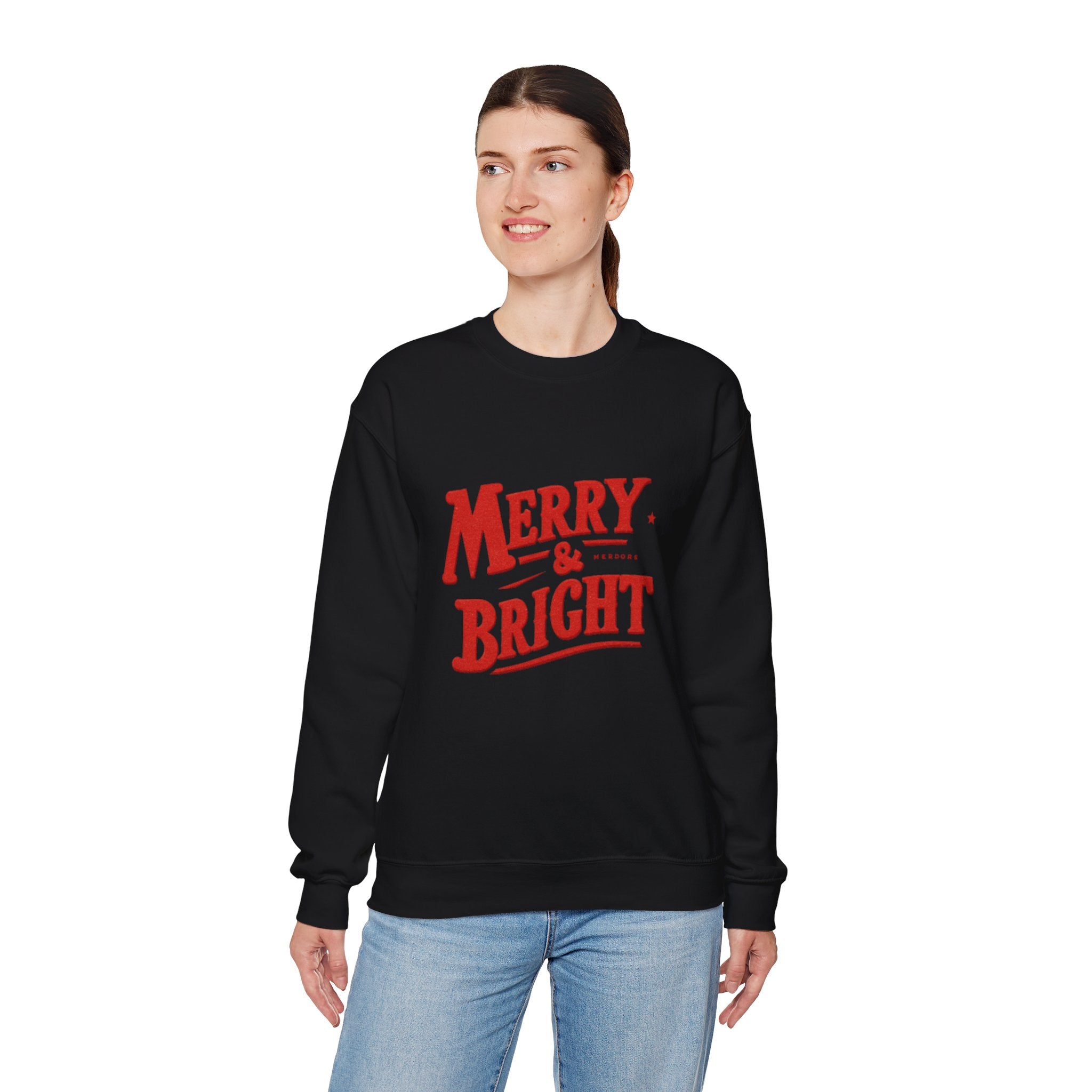 Merry & Bright Sweatshirt — Holiday Crewneck Pullover